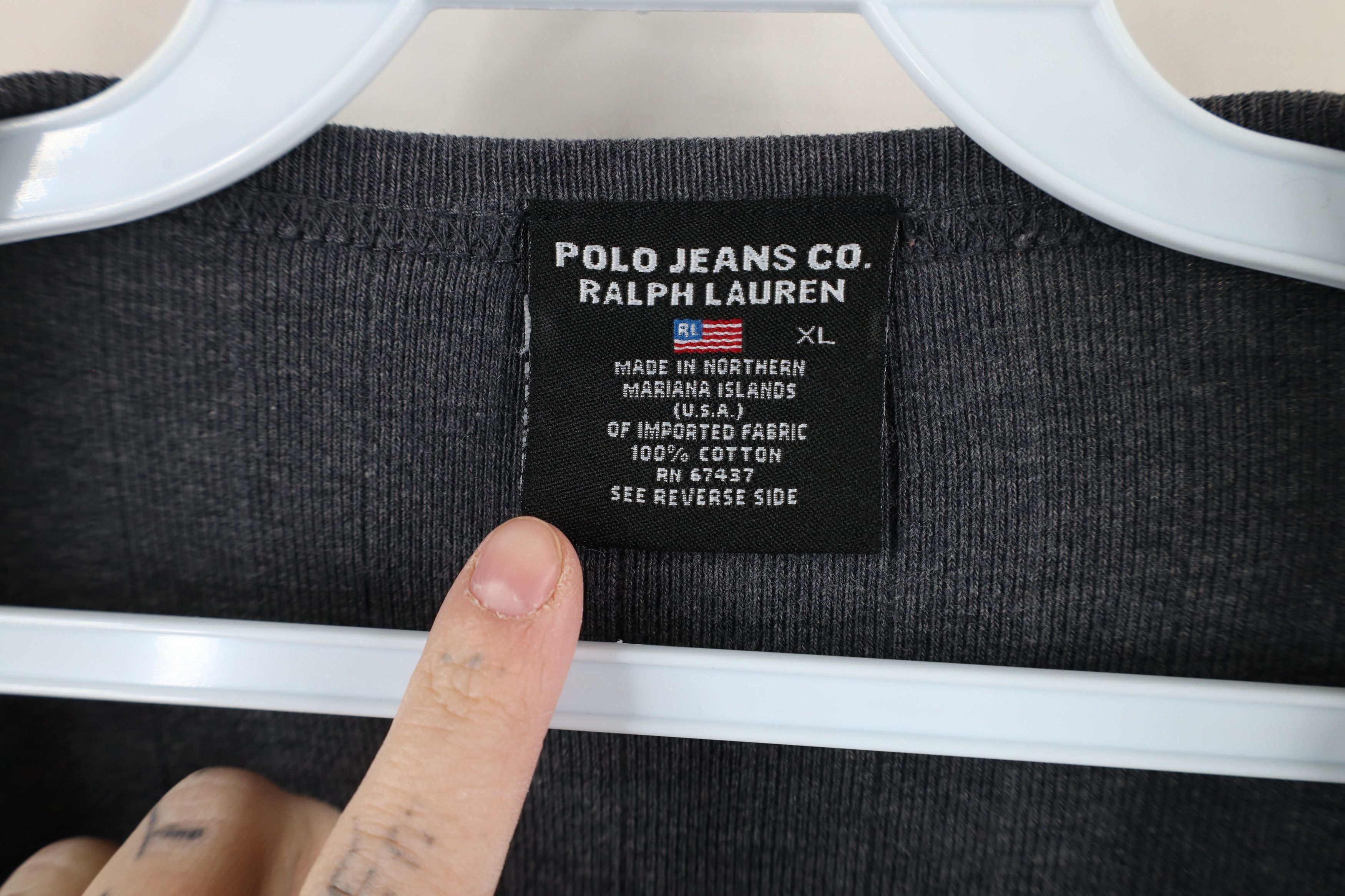 Ralph Lauren × Vintage Vintage 90s Ralph Lauren Ribbed Knit Ringer T-Shirt USA Size US XL / EU 56 / 4 - 8 Thumbnail