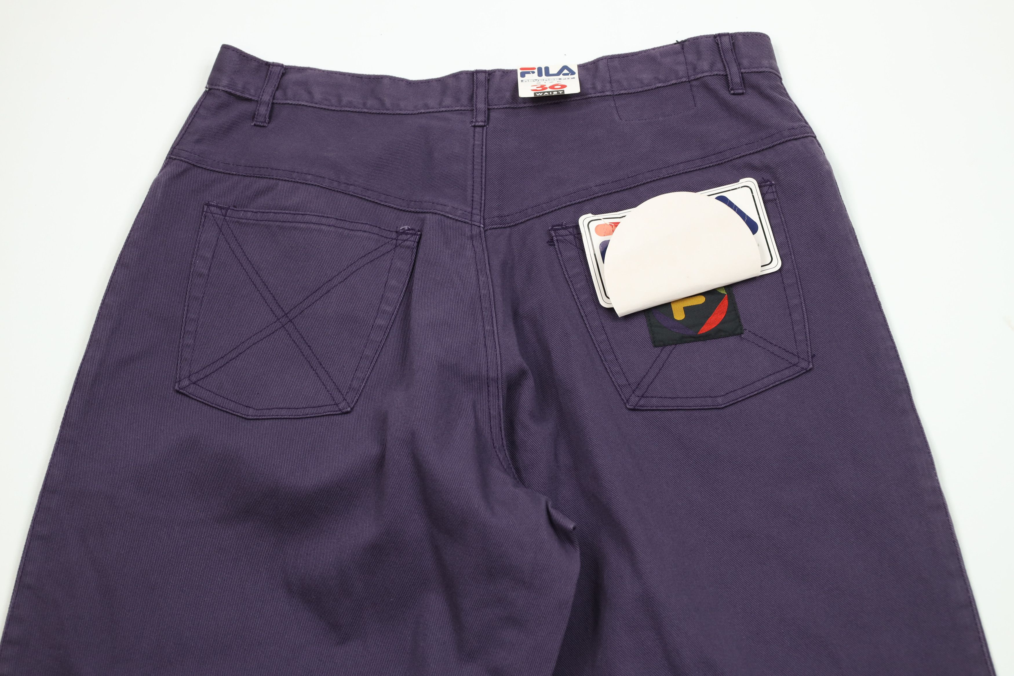 Fila Deadstock Vintage 90s Fila Baggy Skateboard Jeans Purple Size US 36 / EU 52 - 10 Thumbnail