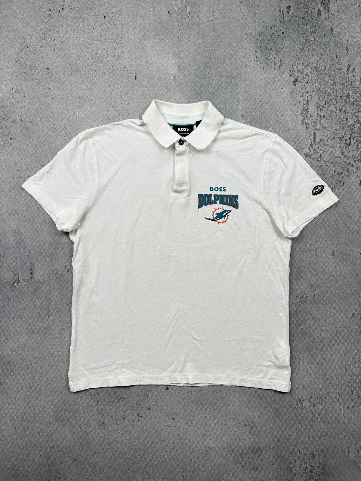 Hugo Boss Vintage Hugo Boss x NFL Miami Dolphins Polo Shirt White L Size US L / EU 52-54 / 3 - 1 Thumbnail
