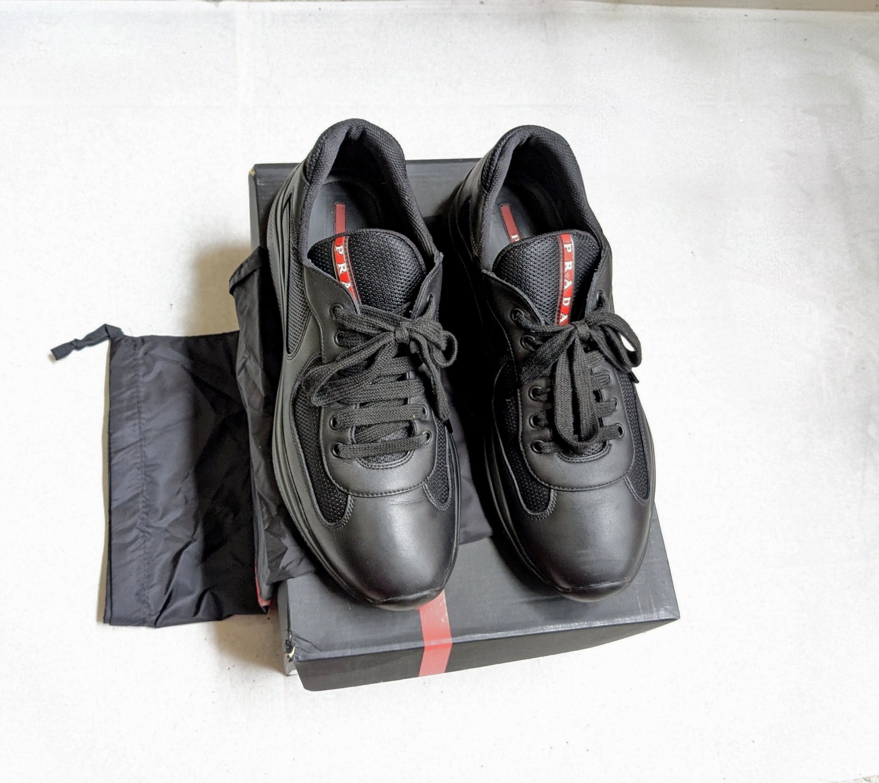 Prada Prada America's Cup Sneakers Black 11 Low Tops Red Size US 11 / EU 44 - 1 Thumbnail