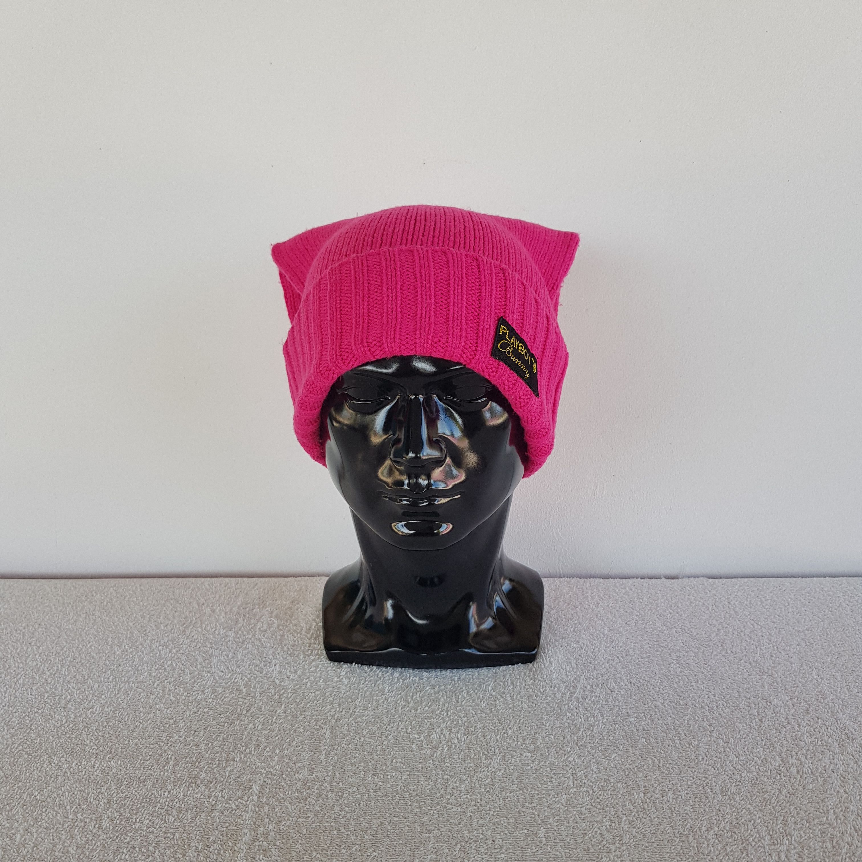 Japanese Brand × Other × Playboy Vintage Playboy Horn Beanie Cable Knit Snow Caps Ski Hats Size ONE SIZE - 2 Thumbnail