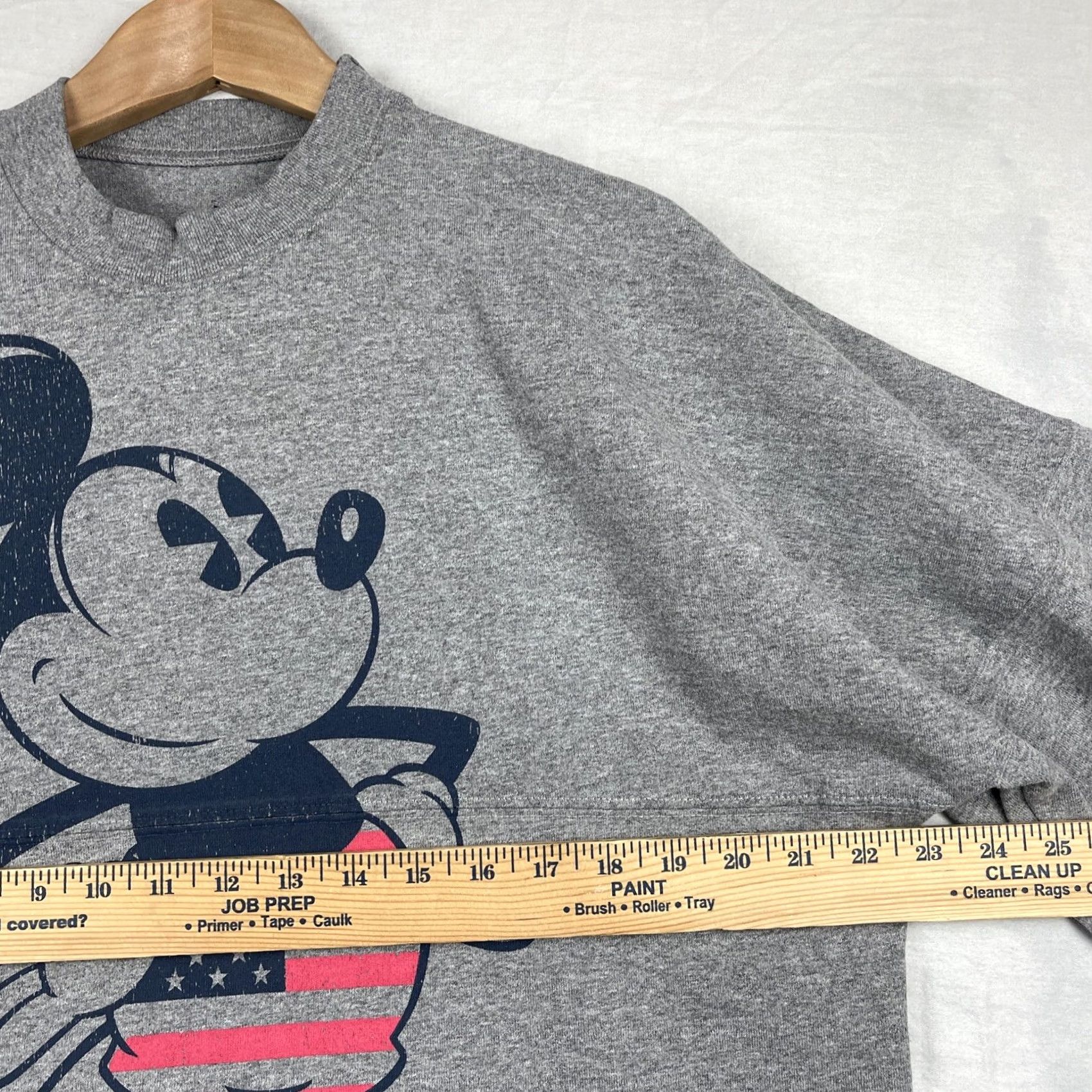 Disney Mickey Mouse Shirt Mens Medium Spirit Jersey Disney Gray Long Sleeve Puffy Print Size US M / EU 48-50 / 2 - 7 Thumbnail