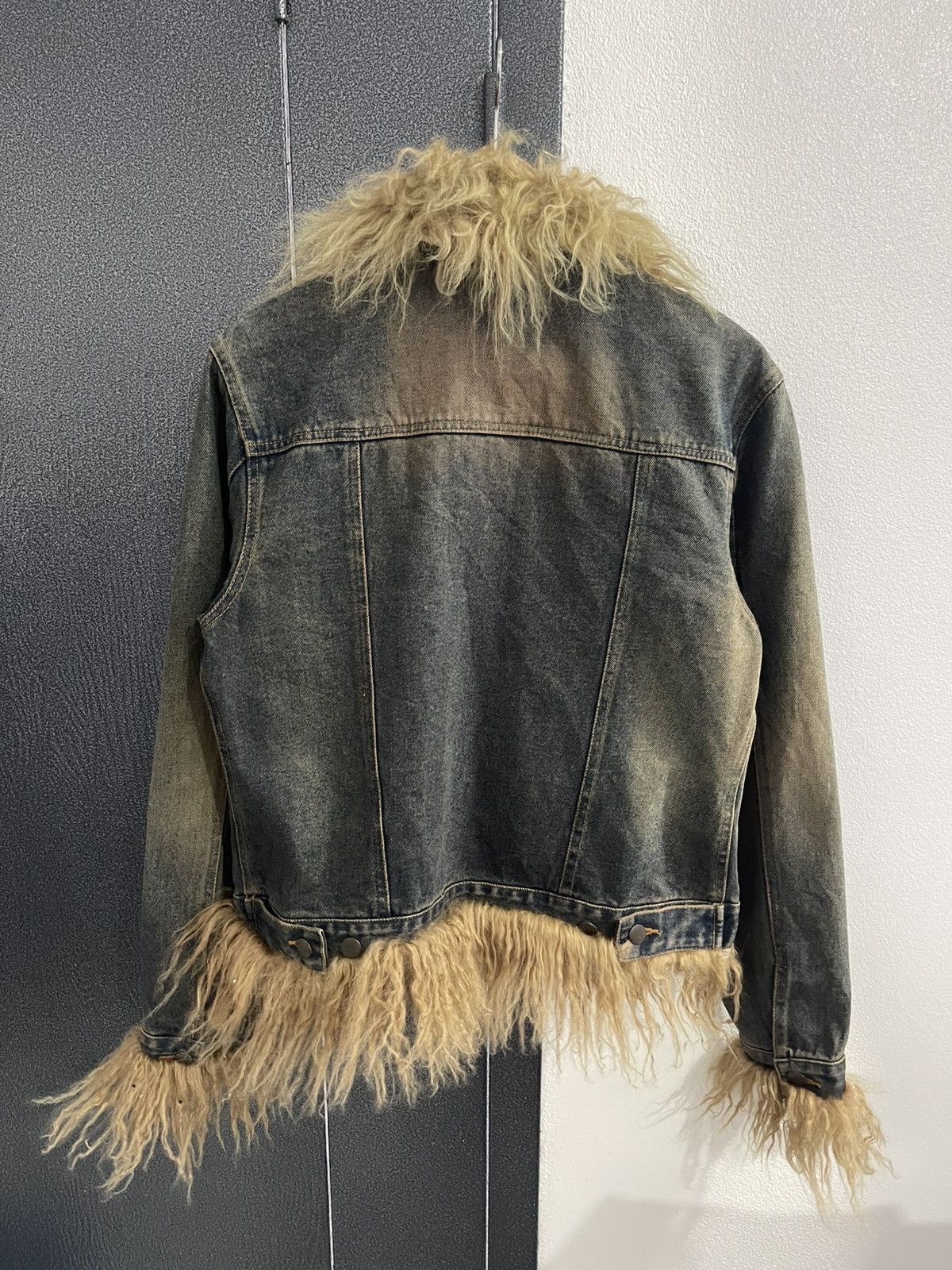 Japanese Brand Vintage Unbrand Faux Fur Collar Denim Jacket Size L / US 10 / IT 46 - 4 Thumbnail
