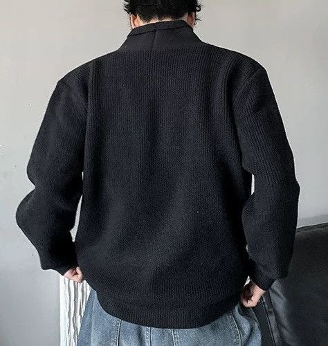Japanese Brand Cleanfit retro fashion wrap knit cardigan knitwear Size US XL / EU 56 / 4 - 4 Thumbnail