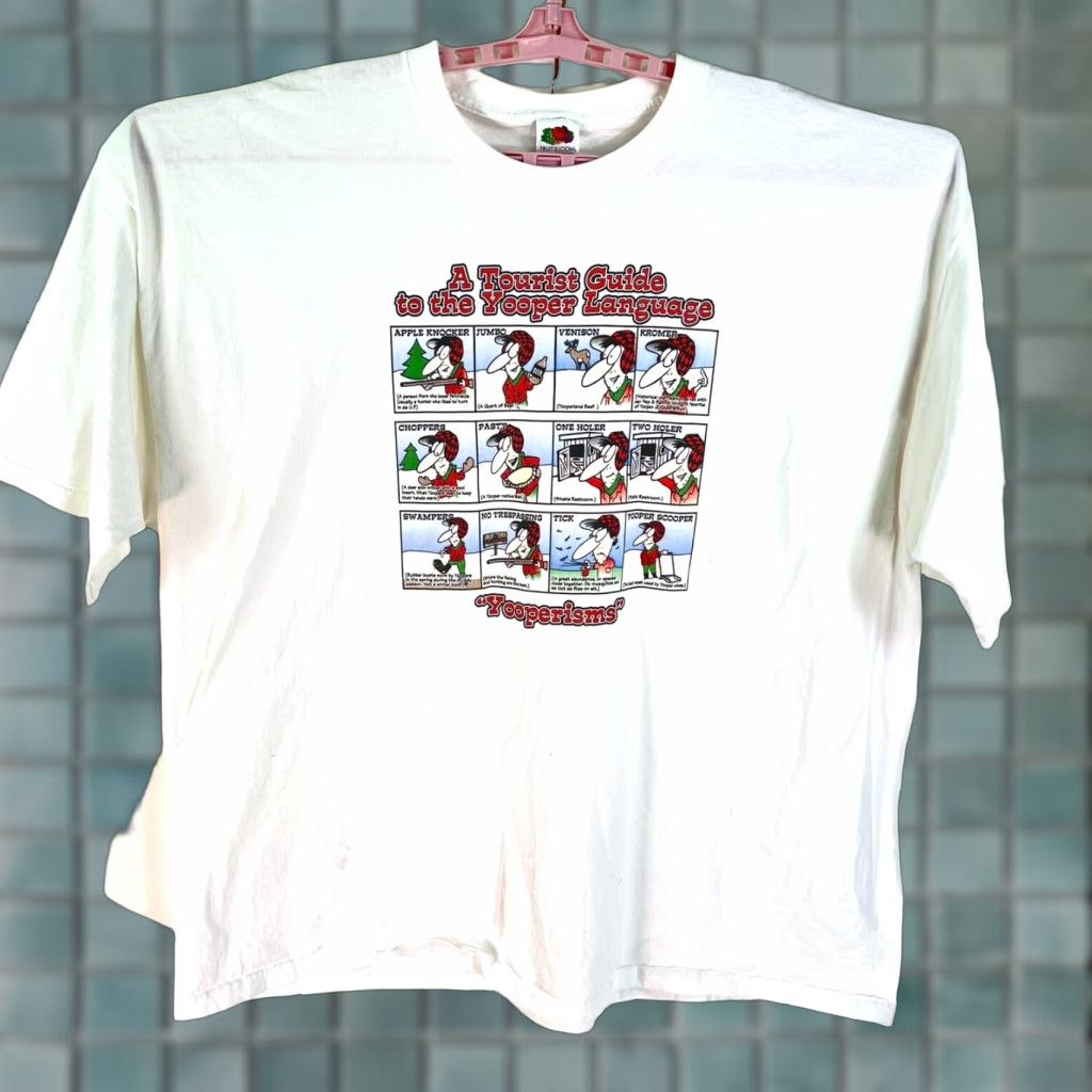 Fruit Of The Loom VINTAGE Yooper's Guide To Language Yooperisims Adult Size 4XL White Size US XXL / EU 58 / 5 - 1 Thumbnail