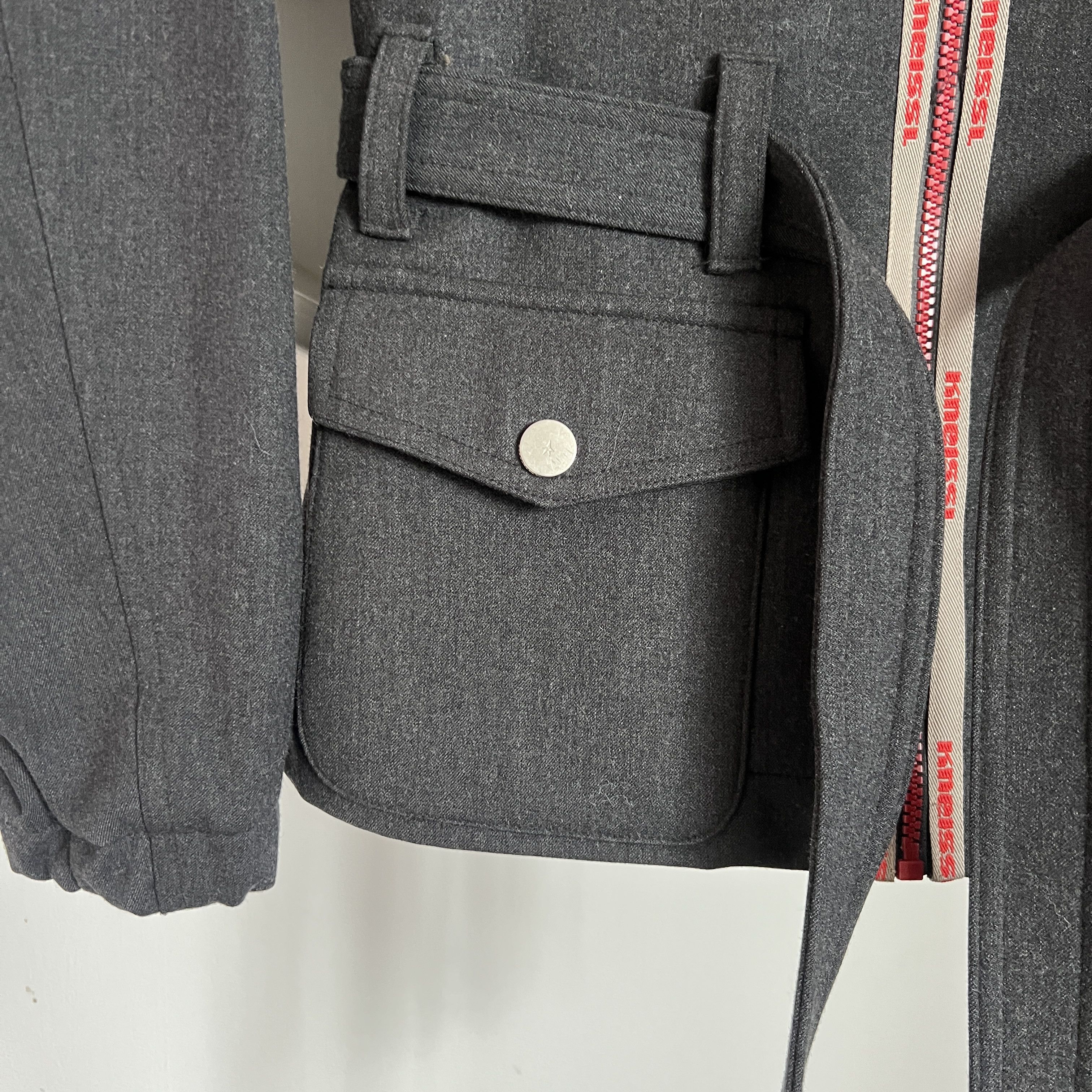 Bogner Vintage Women's KNEISSL Wool Leather Gray Jacket Size S / US 4 / IT 40 - 9 Thumbnail