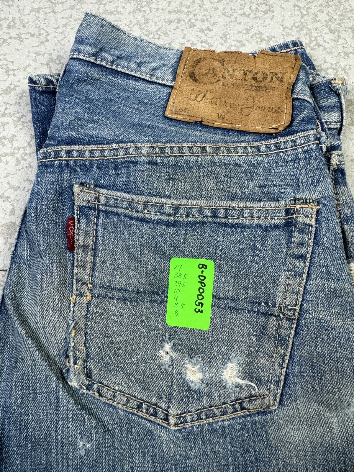 Vintage Rare💥Vintage 80/90s Canton Selvedge Distressed Denim Size US 29 - 13 Thumbnail