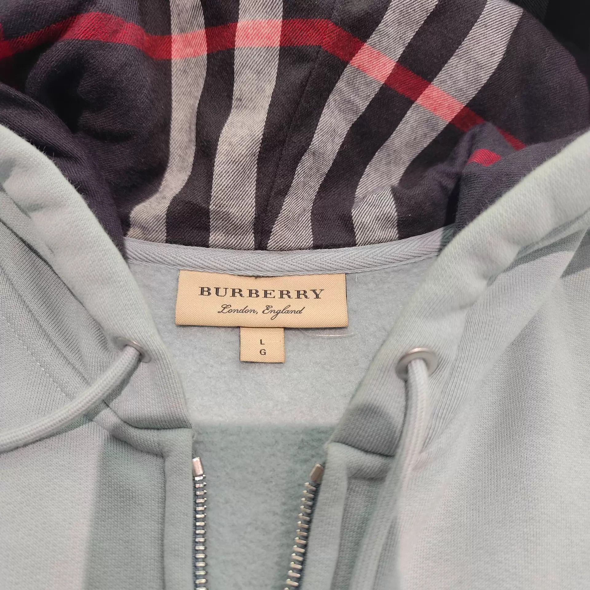 Burberry Burberry Light Blue Hooded Jacket Horseferry (L) Size US L / EU 52-54 / 3 - 6 Thumbnail