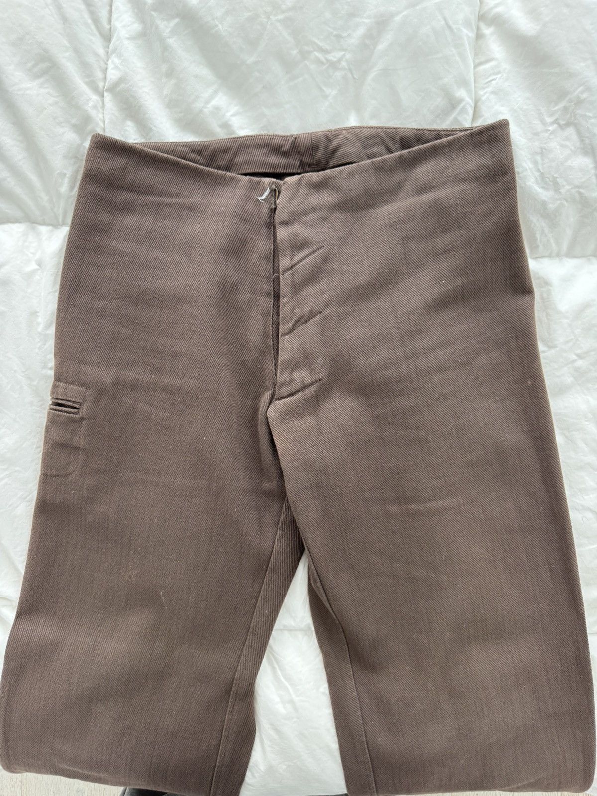 Maison Margiela Maison Margiela Brown Cotton Pants Size US 30 / EU 46 - 2 Thumbnail