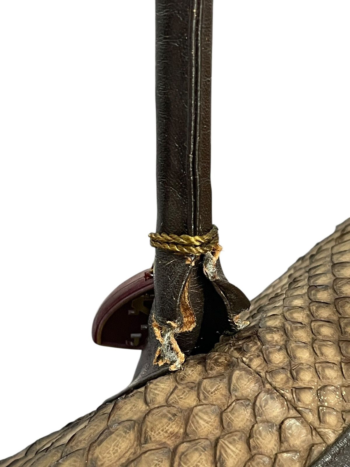 Genuine Leather Full Leather Python Vtg JRA Japan Boston Bag 5🟩 Size ONE SIZE - 11 Thumbnail