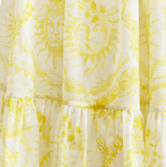 Dior o1w1db10925 441J97 Midi Skirt in White/Lemon Yellow Size 27" / US 4 / IT 40 - 3 Thumbnail