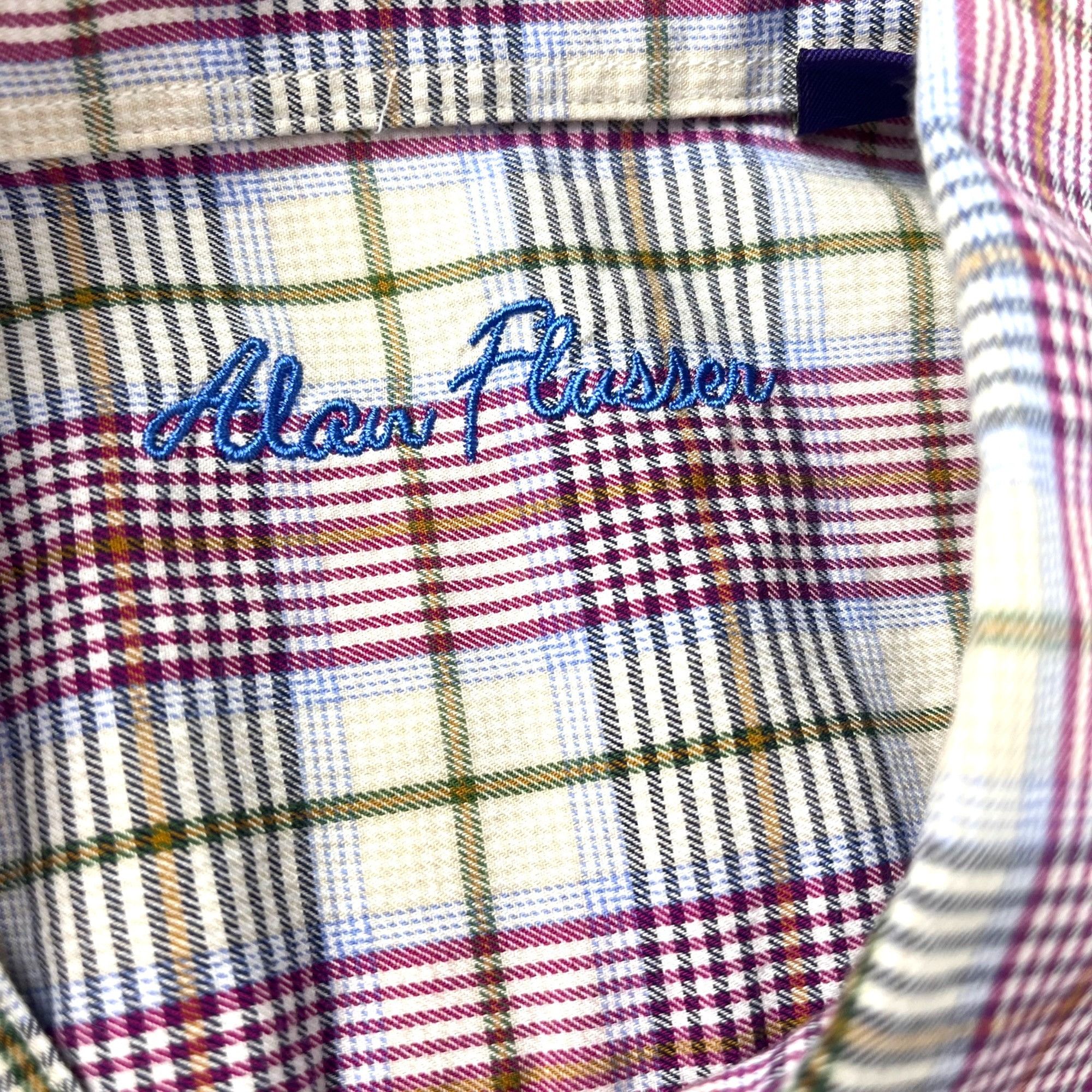 Alan Flusser Alan Flusser Men's Dress Shirt Purple Plaid Cotton Button-Fr Size US L / EU 52-54 / 3 - 2 Thumbnail