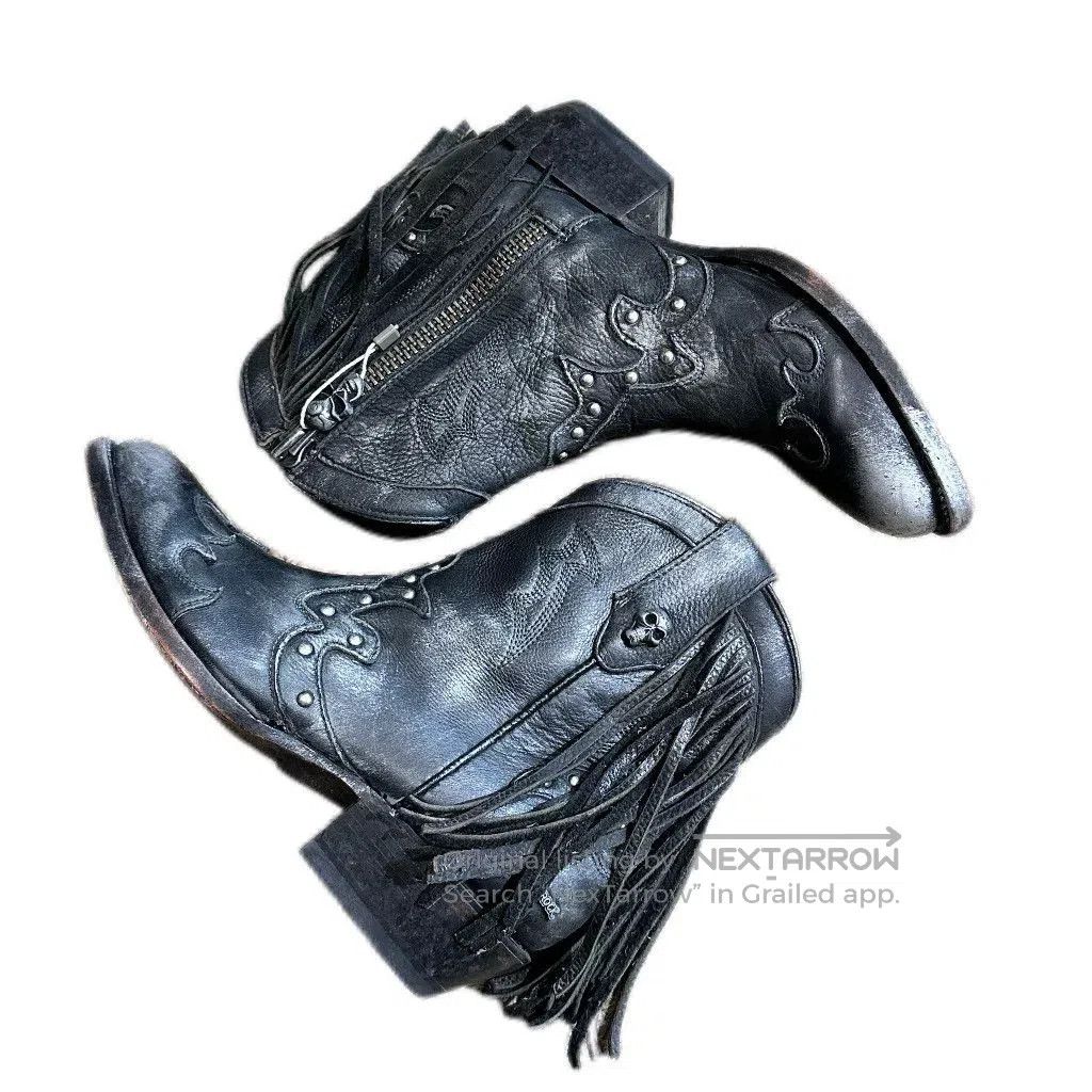 New Rock New Rock Distressed Fringe Western Boots. Size US 7 / IT 37 - 1 Thumbnail