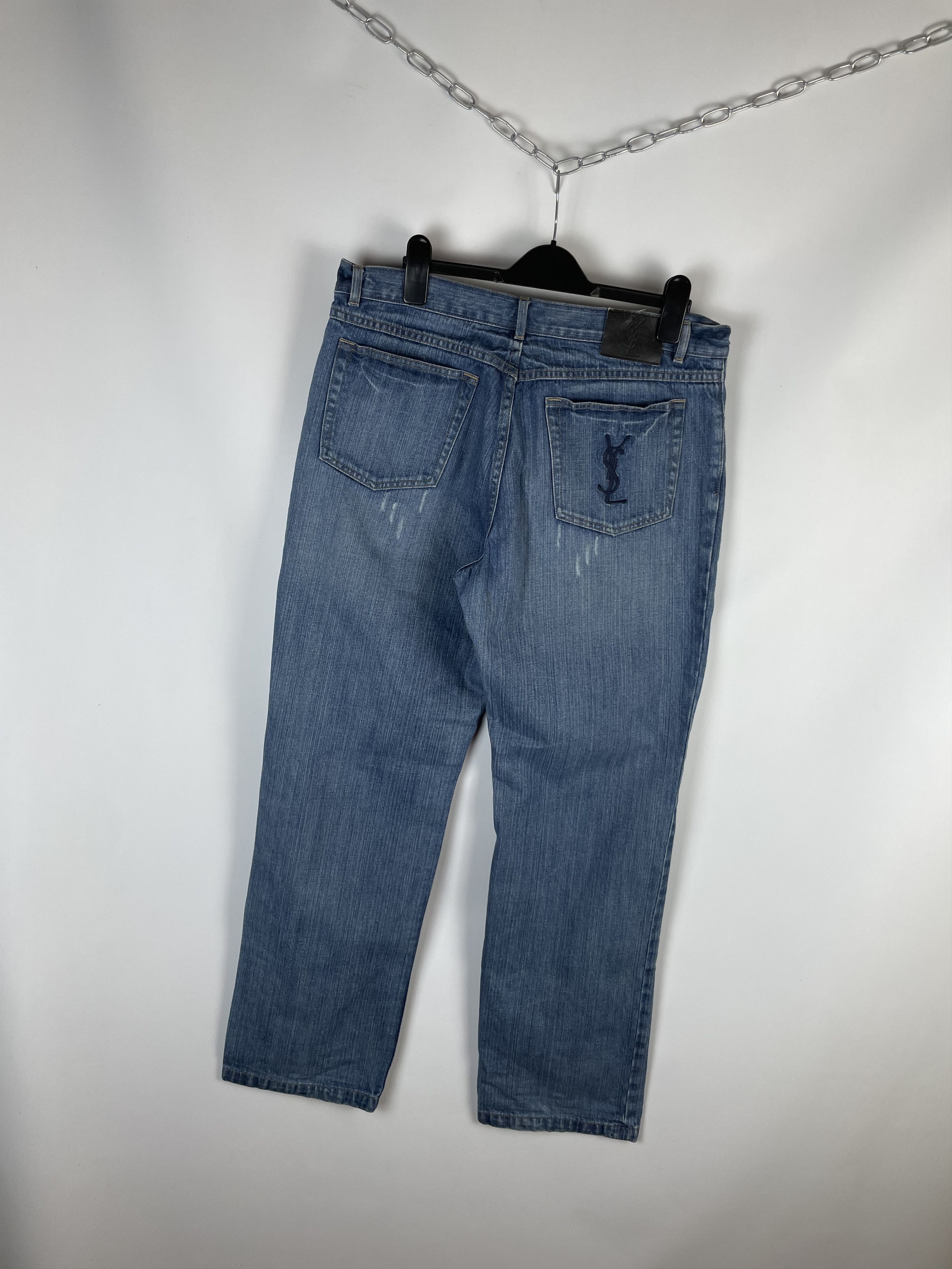 Vintage Yves Saint Laurent Vintage Jeans Denim Big Logo 90s Size US 36 / EU 52 - 2 Thumbnail
