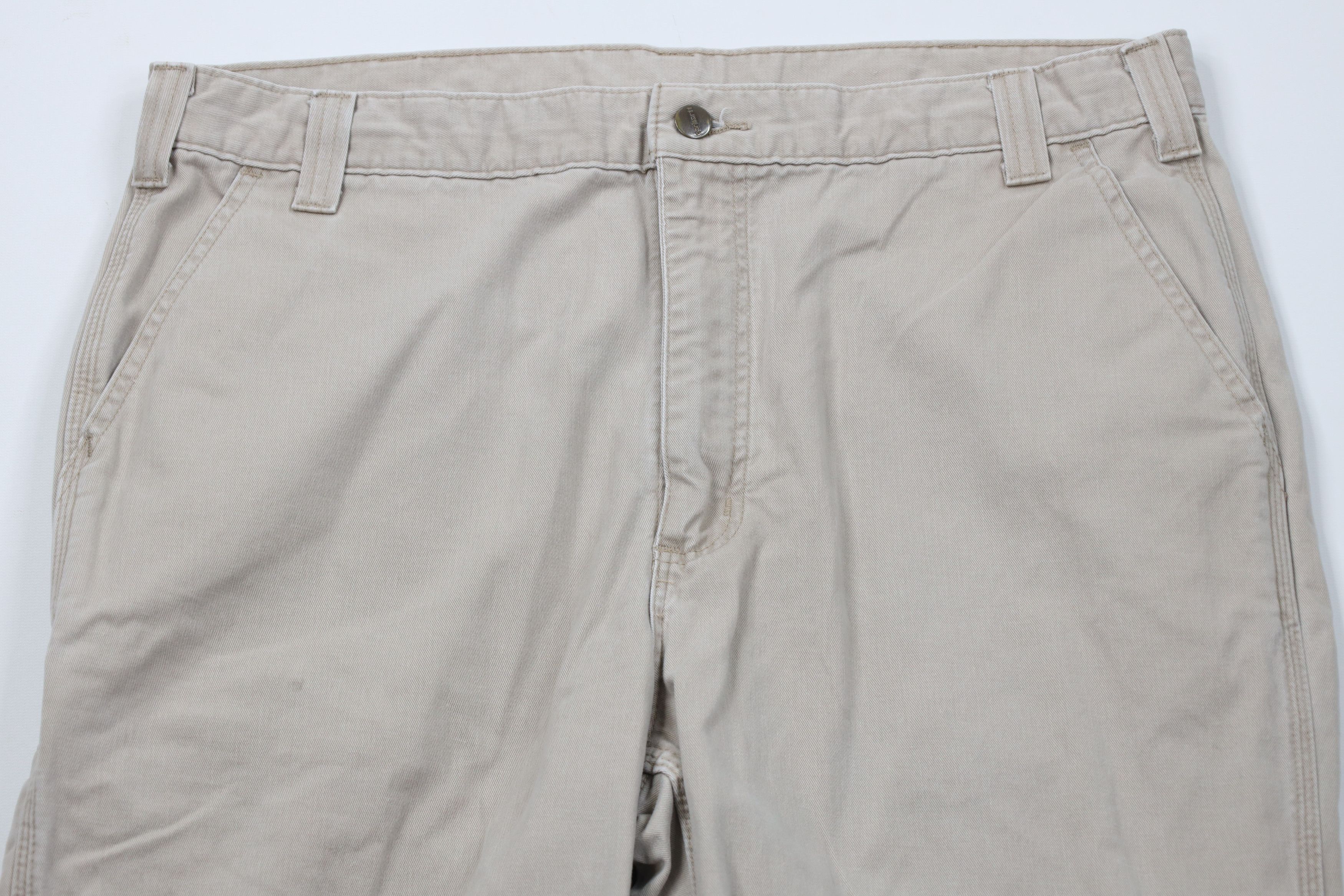 Carhartt Vintage Y2K Carhartt Wide Leg Dungaree Pants Beige Cotton Size US 38 / EU 54 - 2 Thumbnail