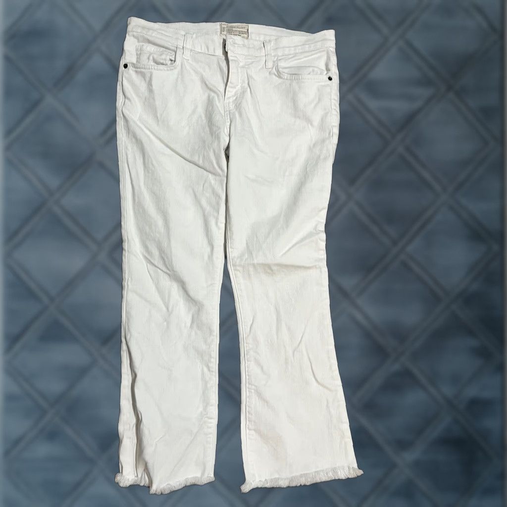 Vintage VINTAGE Current/Elliott The Cropped Flip Flop White Denim Jeans Pants Women’s 28 Summer Casual Size 28" / US 6 / IT 42 - 1 Thumbnail