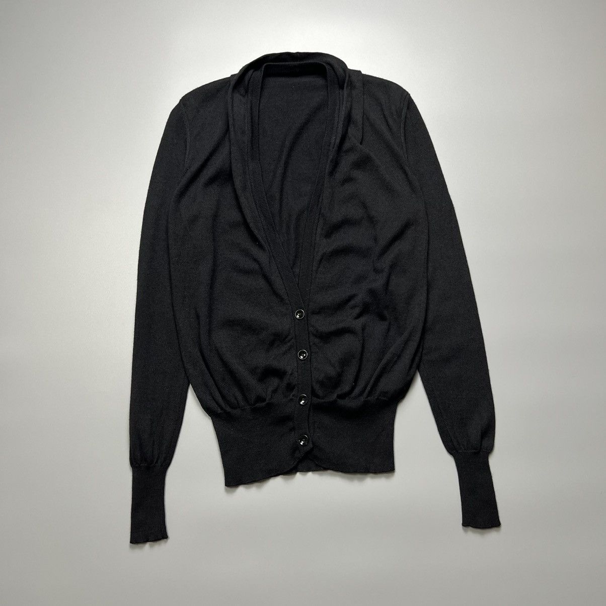 Maison Margiela Maison Margiela - Line 4 Double Collar Wool - Cardigan Size ONE SIZE - 1 Thumbnail