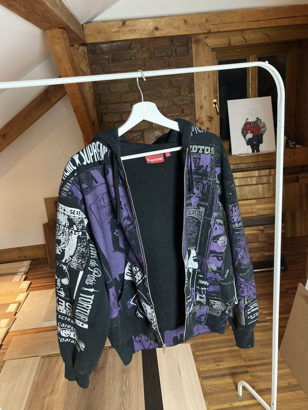 Supreme Supreme Collage Zip Up Hooded Sweatshirt S Black Size US S / EU 44-46 / 1 - 4 Thumbnail