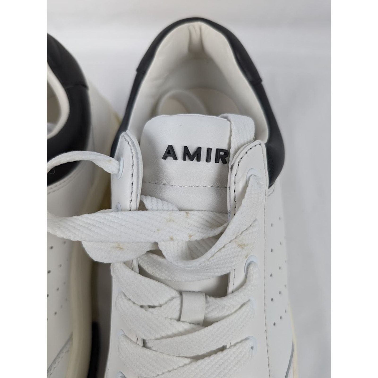 Amiri o1rshd1 Stadium Low Top Sneakers in White/Black Size US 12 / EU 45 - 12 Thumbnail