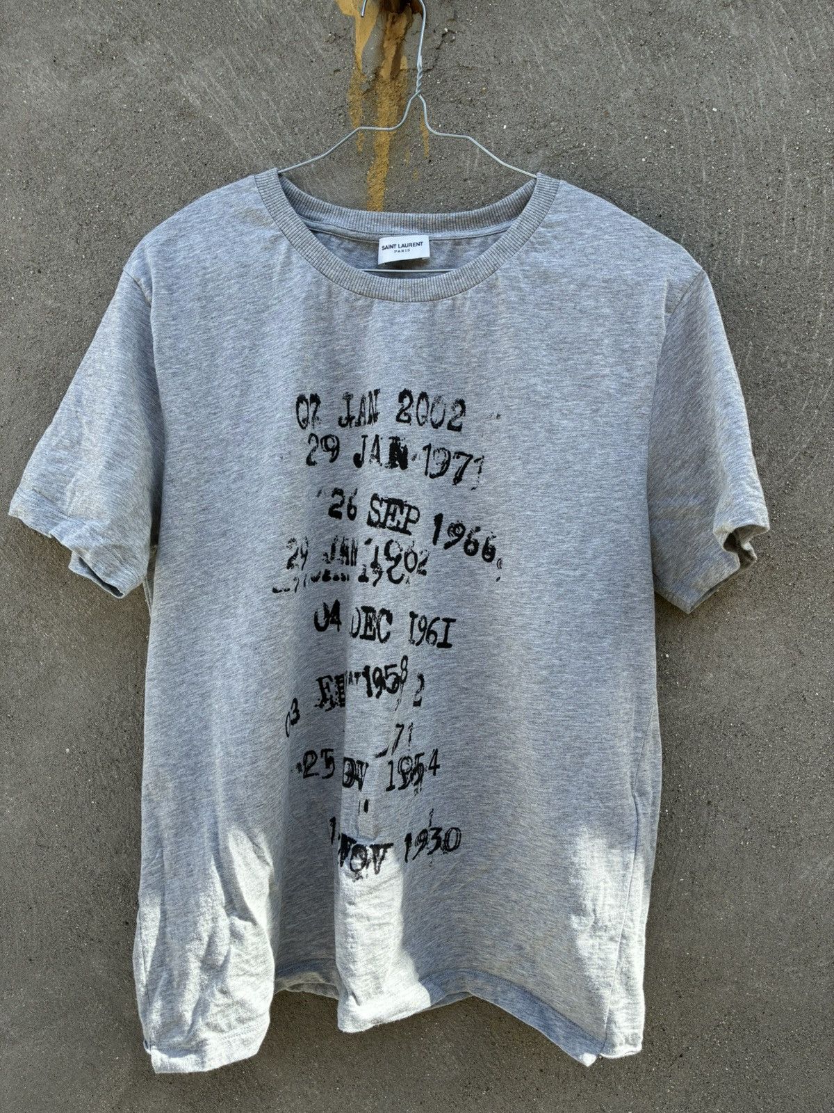 Saint Laurent Paris Saint Laurent SS18 Grey Tee Hedi Slimane Type Size US XL / EU 56 / 4 - 1 Thumbnail