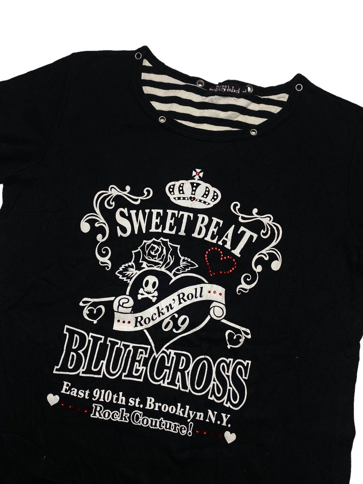 Angel Blue 2000s Blue Cross - Eyelate Rock'n'Roll Top Size M / US 6-8 / IT 42-44 - 2 Thumbnail