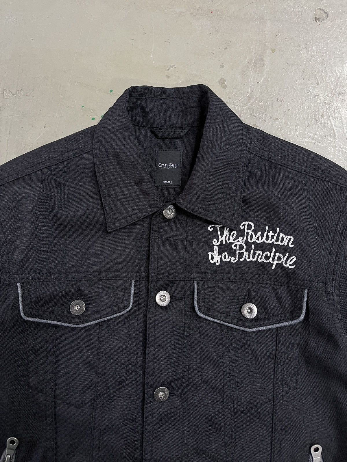 If Six Was Nine Crazy Devil Boxy Trucker Embroidered Trucker Riding Jacket Size US S / EU 44-46 / 1 - 3 Thumbnail