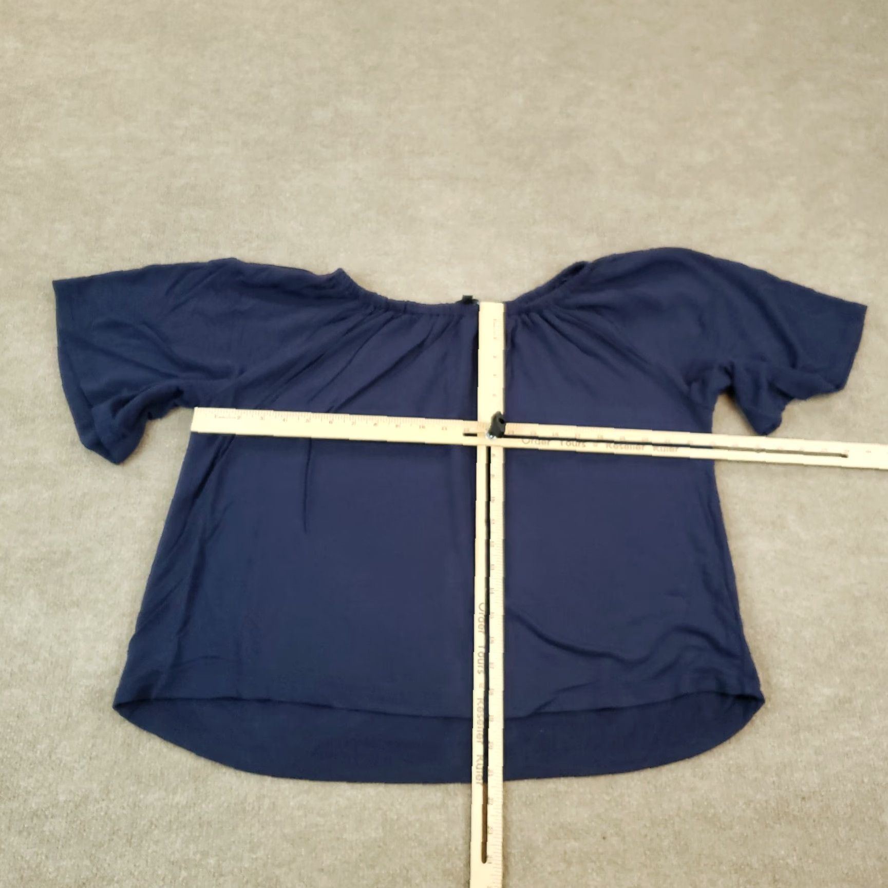 Vintage Catherine Malandrino Blue Off Shoulder Blouse Womens Large 3/4 Sleeve Top Size L / US 10 / IT 46 - 2 Thumbnail