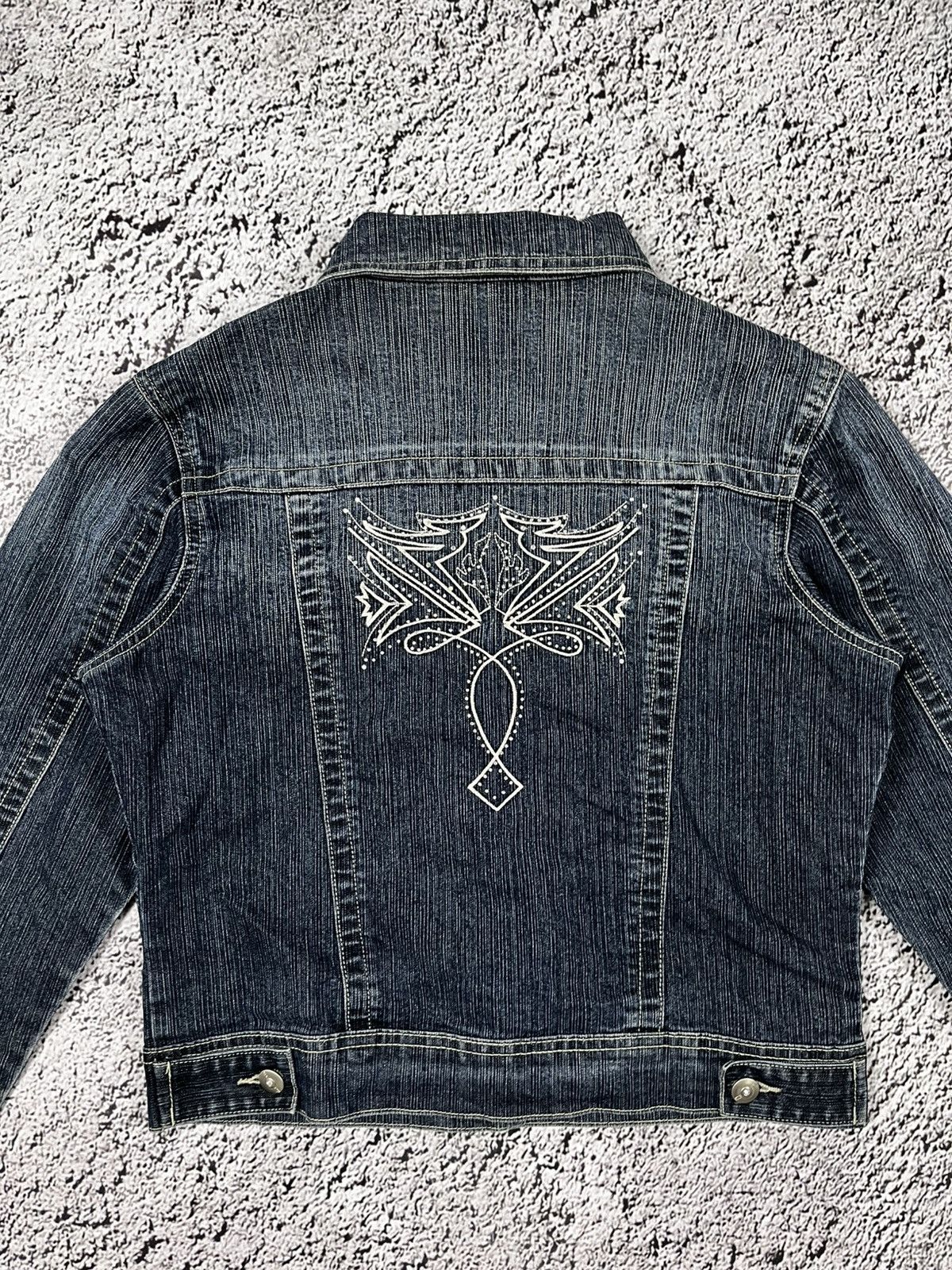 Vintage Vintage Y2K rhinestones denim jacket Japanese grunge style Size M / US 6-8 / IT 42-44 - 3 Thumbnail