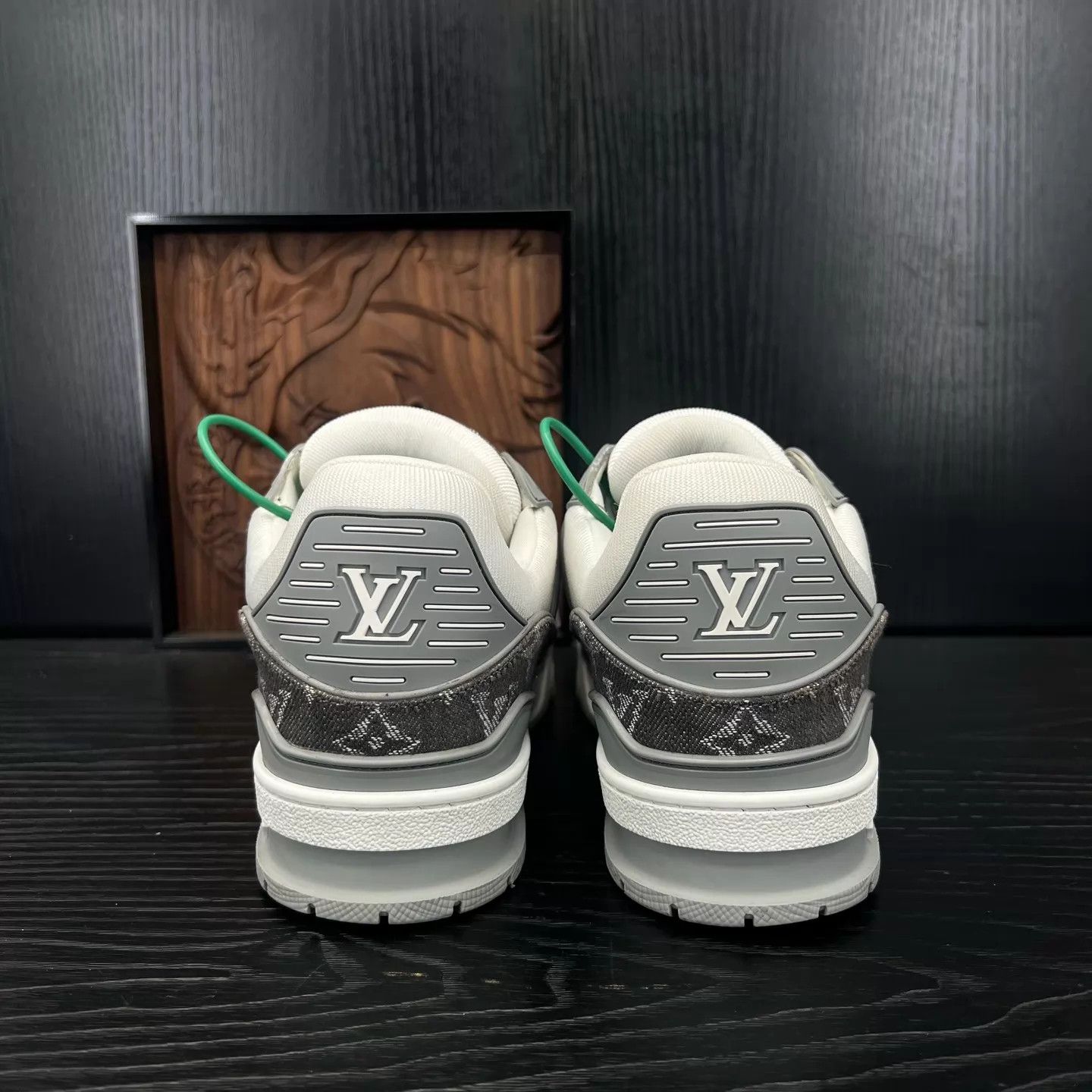 Louis Vuitton lv trainer grey & white denim 6 40 like new Size US 7 / EU 40 - 6 Thumbnail