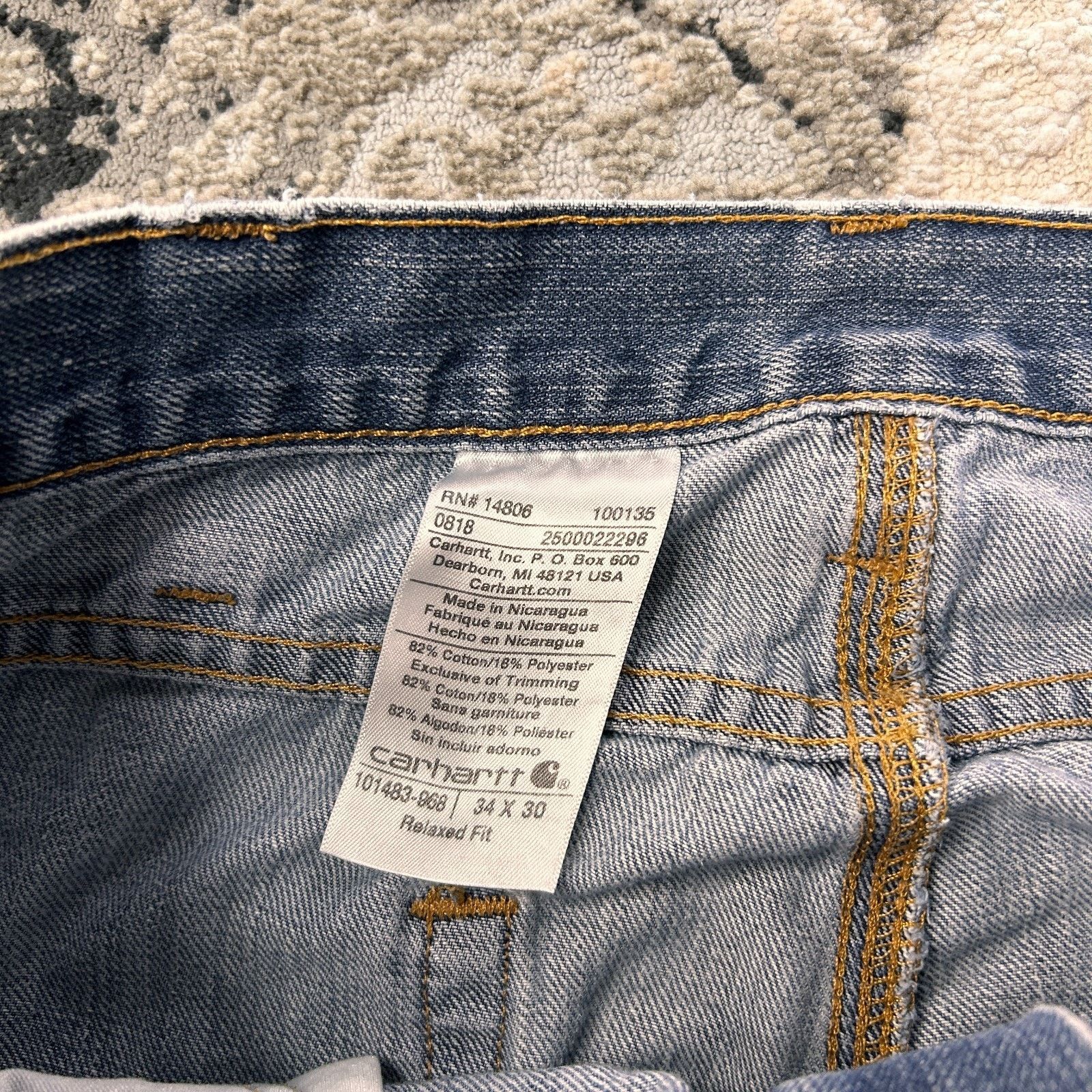 Carhartt Carhartt Holter Relaxed Fit Jeans Mens 34x30 Blue Denim Size US 34 / EU 50 - 8 Thumbnail