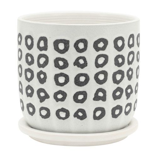 Designer × Homemade S/2 5/6" AZTEC PLANTER W/ SAUCER, BLACK Size US L / EU 52-54 / 3 - 4 Thumbnail