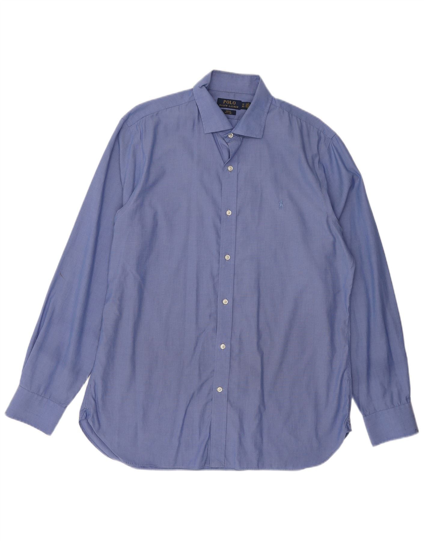 Polo Ralph Lauren Mens Slim Fit Shirt 43 17 XL Blue Size US XL / EU 56 / 4 - 1 Thumbnail