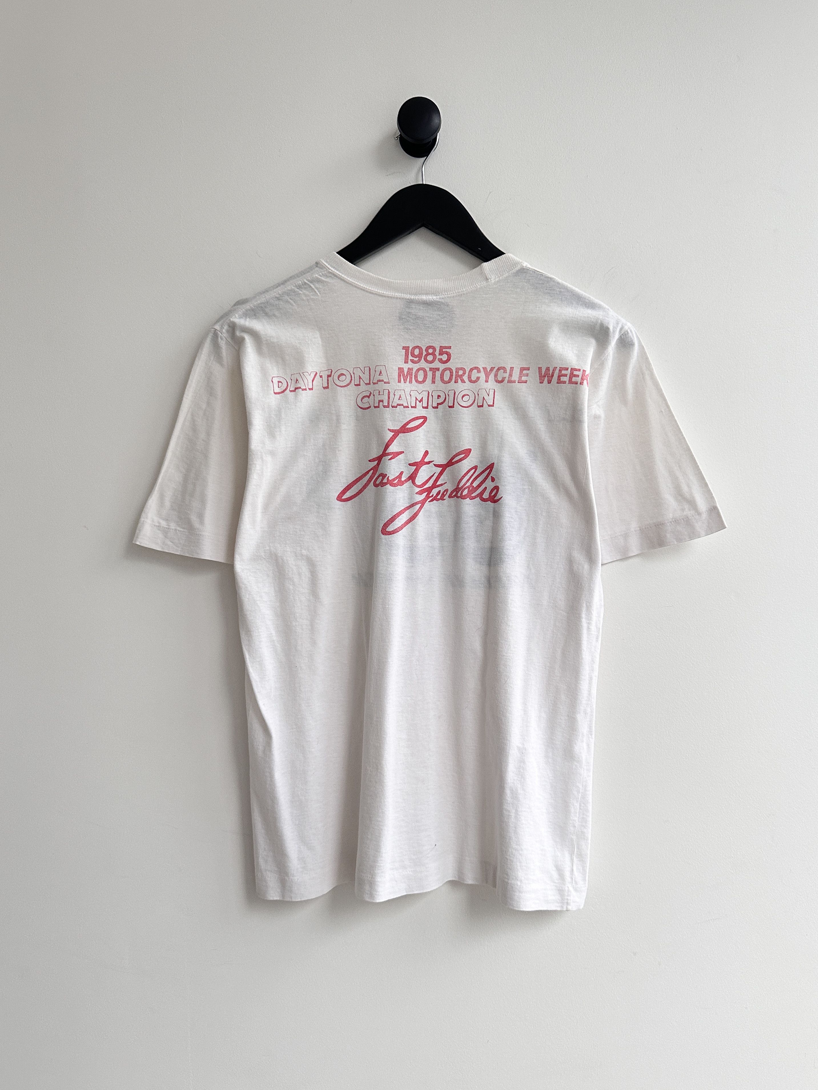 Vintage Vintage 1985 Daytona Motorcycle Week Racing Tee Size US S / EU 44-46 / 1 - 2 Thumbnail