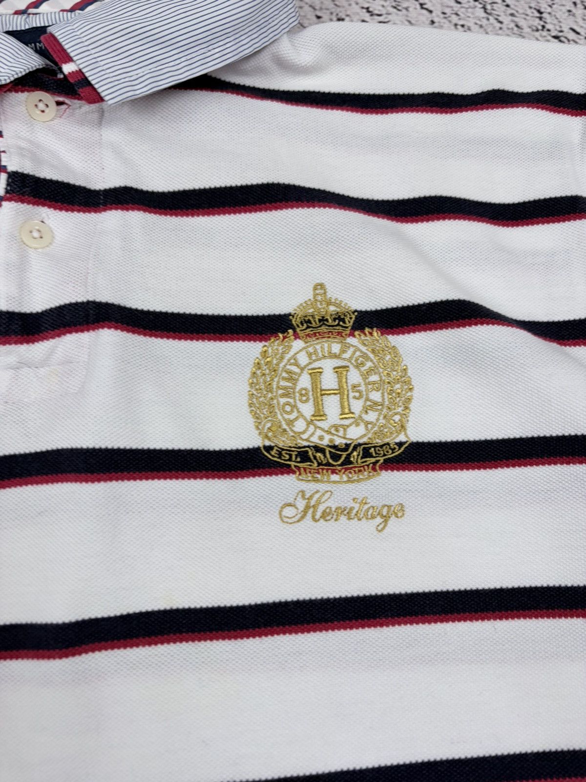 Tommy Hilfiger Tommy Hilfiger Heritage Big Crest Striped Polo Shirt XL⁠ Size US XL / EU 56 / 4 - 6 Thumbnail