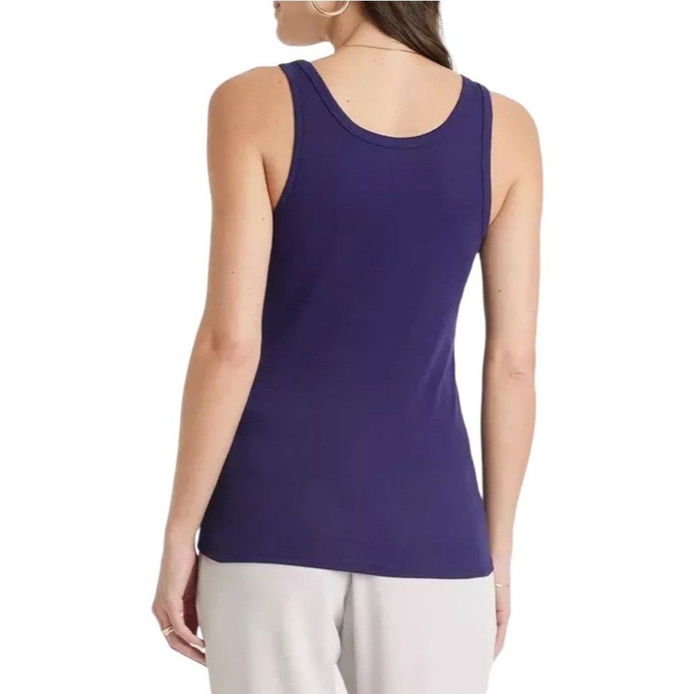 Other A New Day - Women's Slim Fit Tank Top - Navy Blue - Medium Size M / US 6-8 / IT 42-44 - 2 Thumbnail