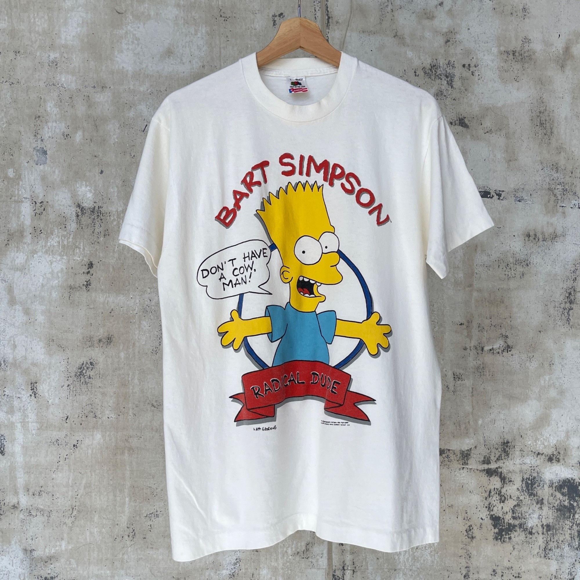 T-shirt Vintage Années 90 Bart Simpson Windsurf Santo Domingo - Taille XL