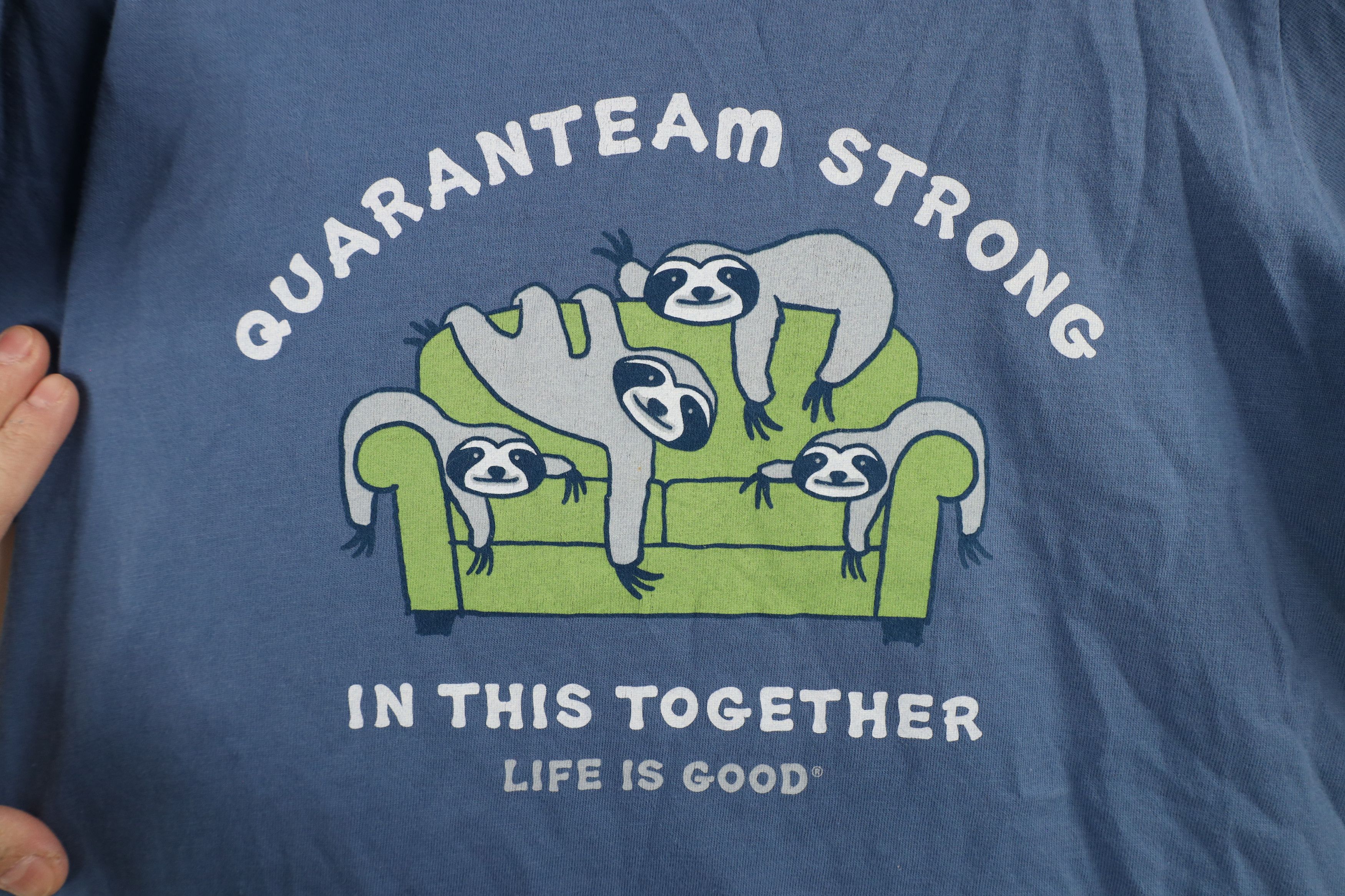 Life is Good × Vintage Life Is Good Quaranteam In This Together Sloth T-Shirt Blue Size S / US 4 / IT 40 - 4 Thumbnail