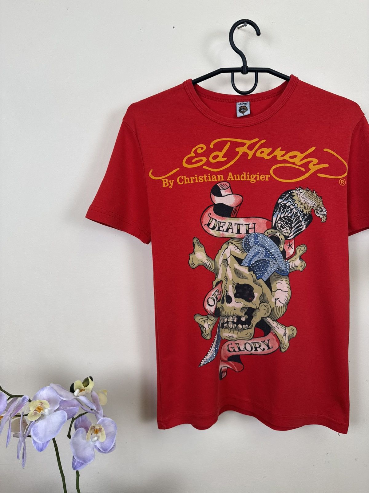Ed Hardy Vintage Ed Hardy T shirt Women Skull Red Sz S Streetwear Y2K Size S / US 4 / IT 40 - 6 Thumbnail