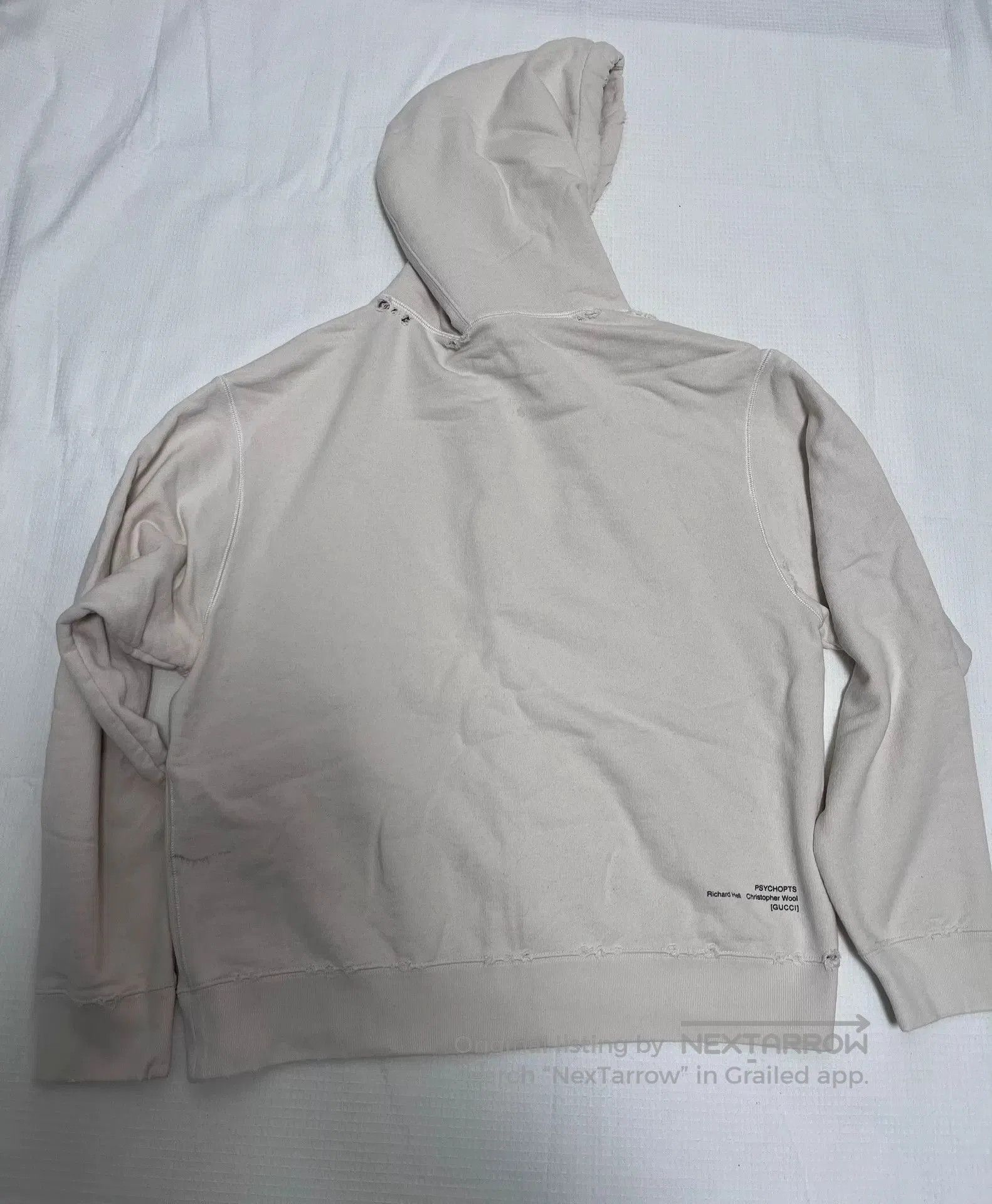 Gucci Gucci Beige Distressed Hoodie S. Size US S / EU 44-46 / 1 - 7 Thumbnail