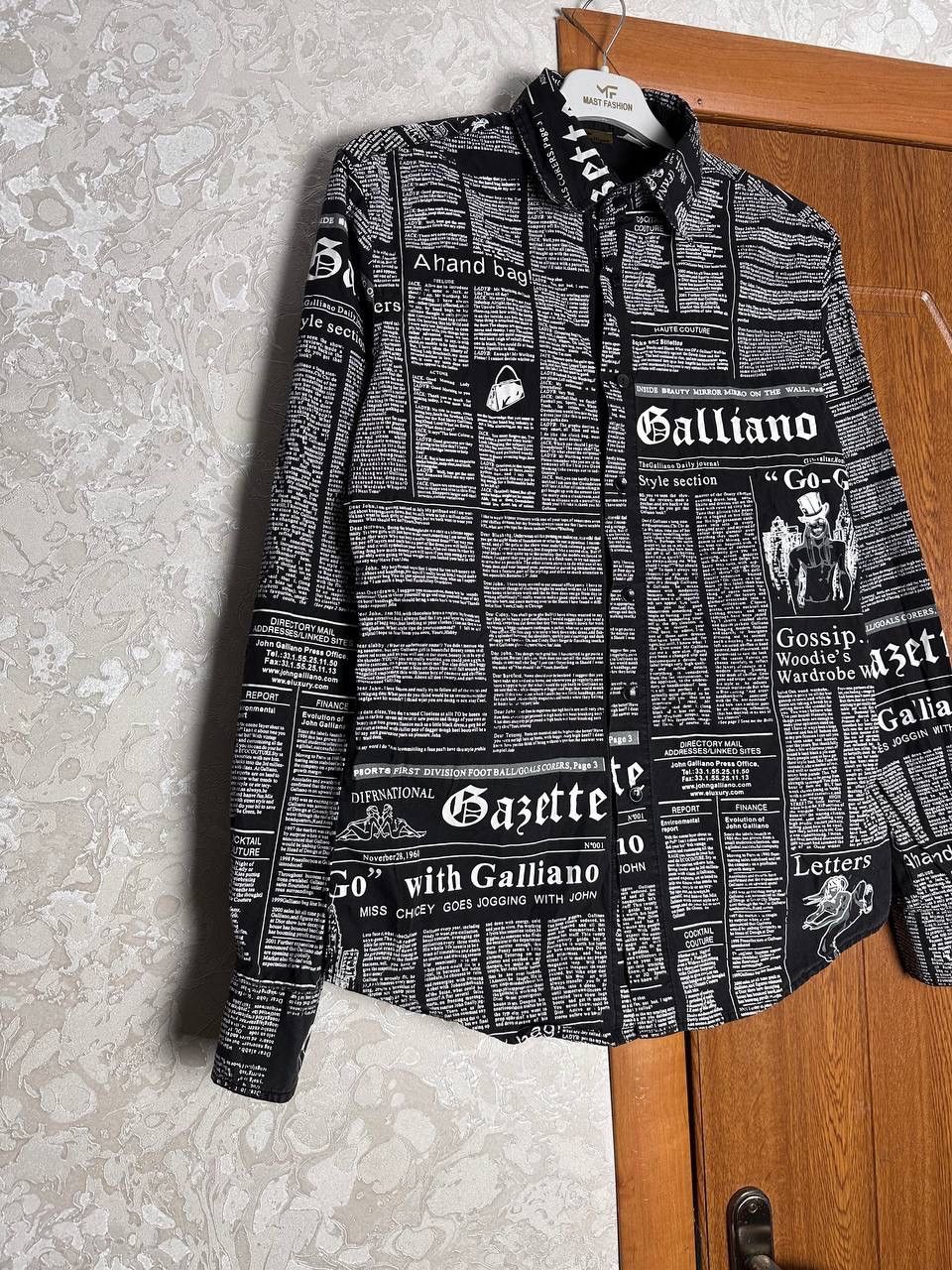 John Galliano JOHN GALLIANO NEWSPAPER PRINT LONG SLEEVES SHIRT Size M Size US M / EU 48-50 / 2 - 2 Thumbnail