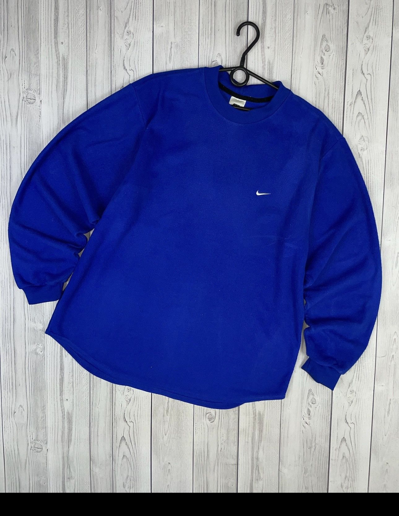 Nike Vintage nike Fleece sweatshirt blue rare logo size M Size US M / EU 48-50 / 2 - 1 Thumbnail