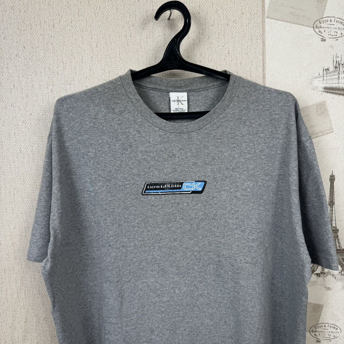 Calvin Klein × Vintage Vintage Calvin Klein T shirt Oversized Relaxed Gray Sz L Size US L / EU 52-54 / 3 - 8 Thumbnail