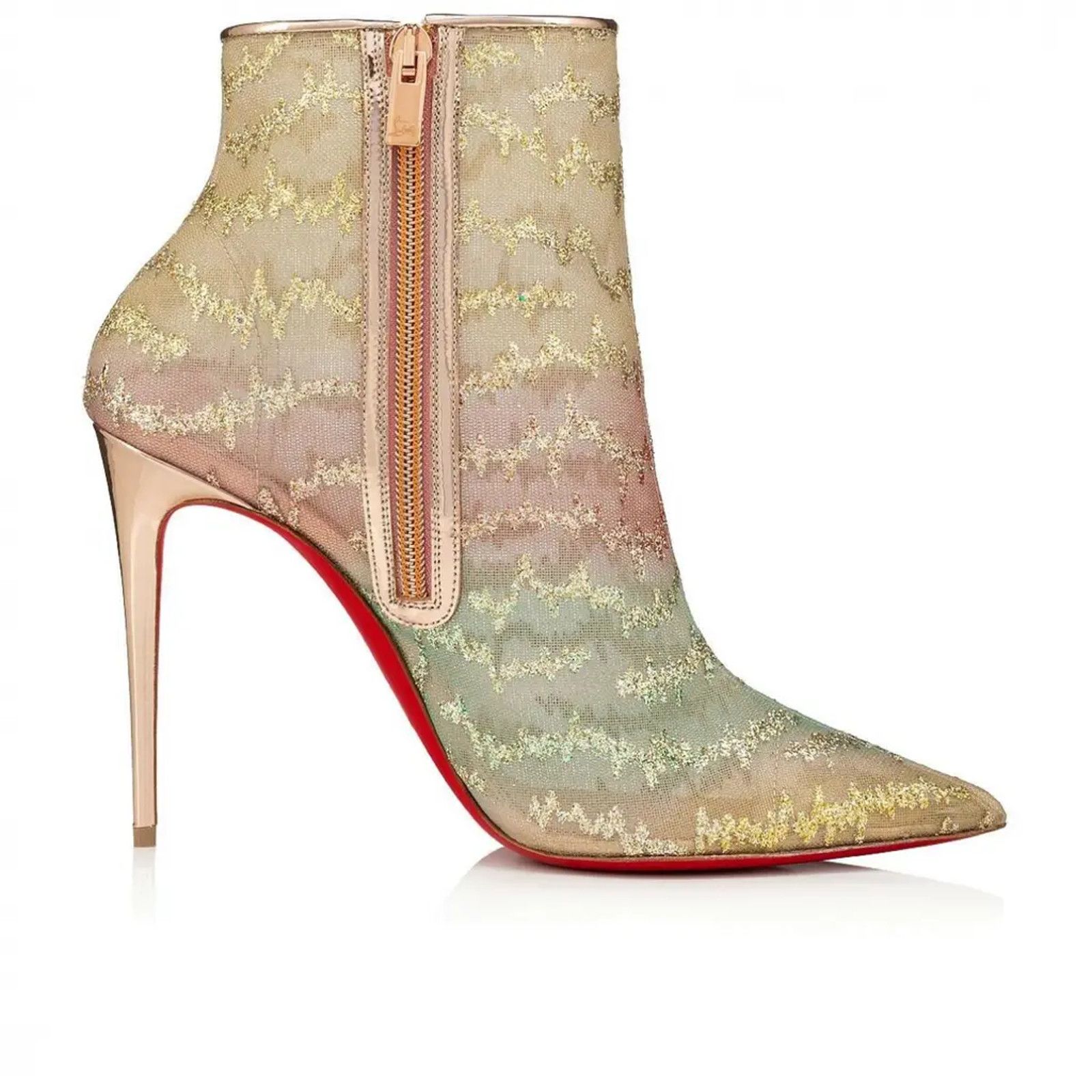 Christian Louboutin Christian Louboutin Nancy Bootie 100 Multicolor Glitter Mesh Size US 10 / IT 40 - 7 Thumbnail