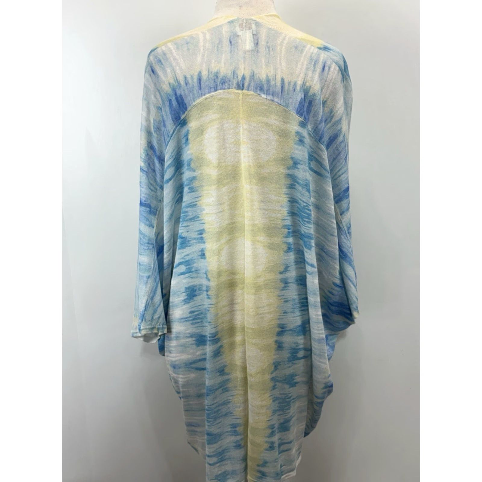 Vintage CHICO'S Ikat Cardigan Sweater Women's XL Blue Lightweight Open Front Size XL / US 12-14 / IT 48-50 - 3 Thumbnail