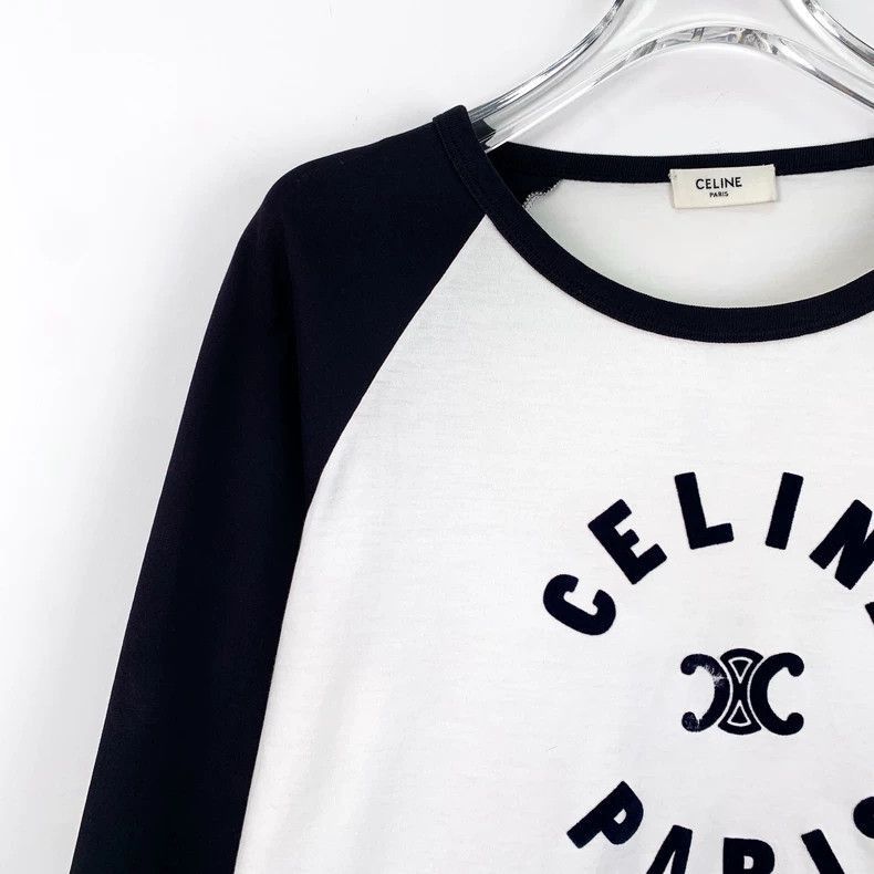 Celine Celine Color Block Logo Long Sleeve TShirt Size US XL / EU 56 / 4 - 3 Thumbnail