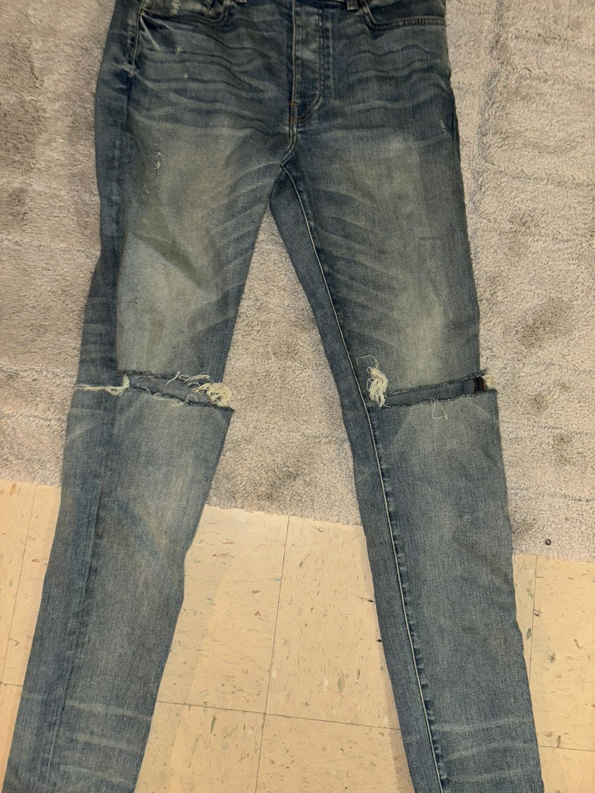 Amiri Mike Amiri Double Slash Distressed Jeans Size US 32 / EU 48 - 3 Thumbnail