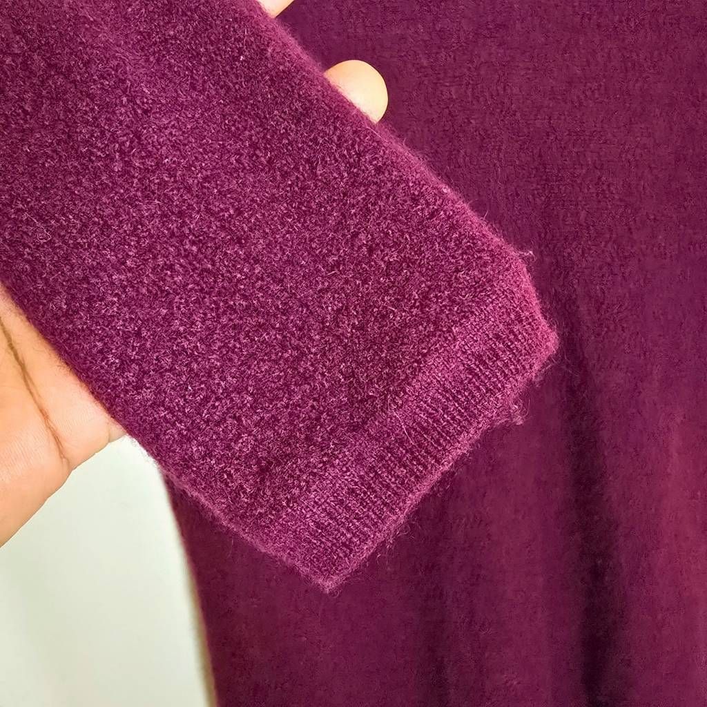 Cynthia Rowley Cynthia Rowley 100% Cashmere Sweater Burgundy Wine Split Hem Size M / US 6-8 / IT 42-44 - 8 Thumbnail