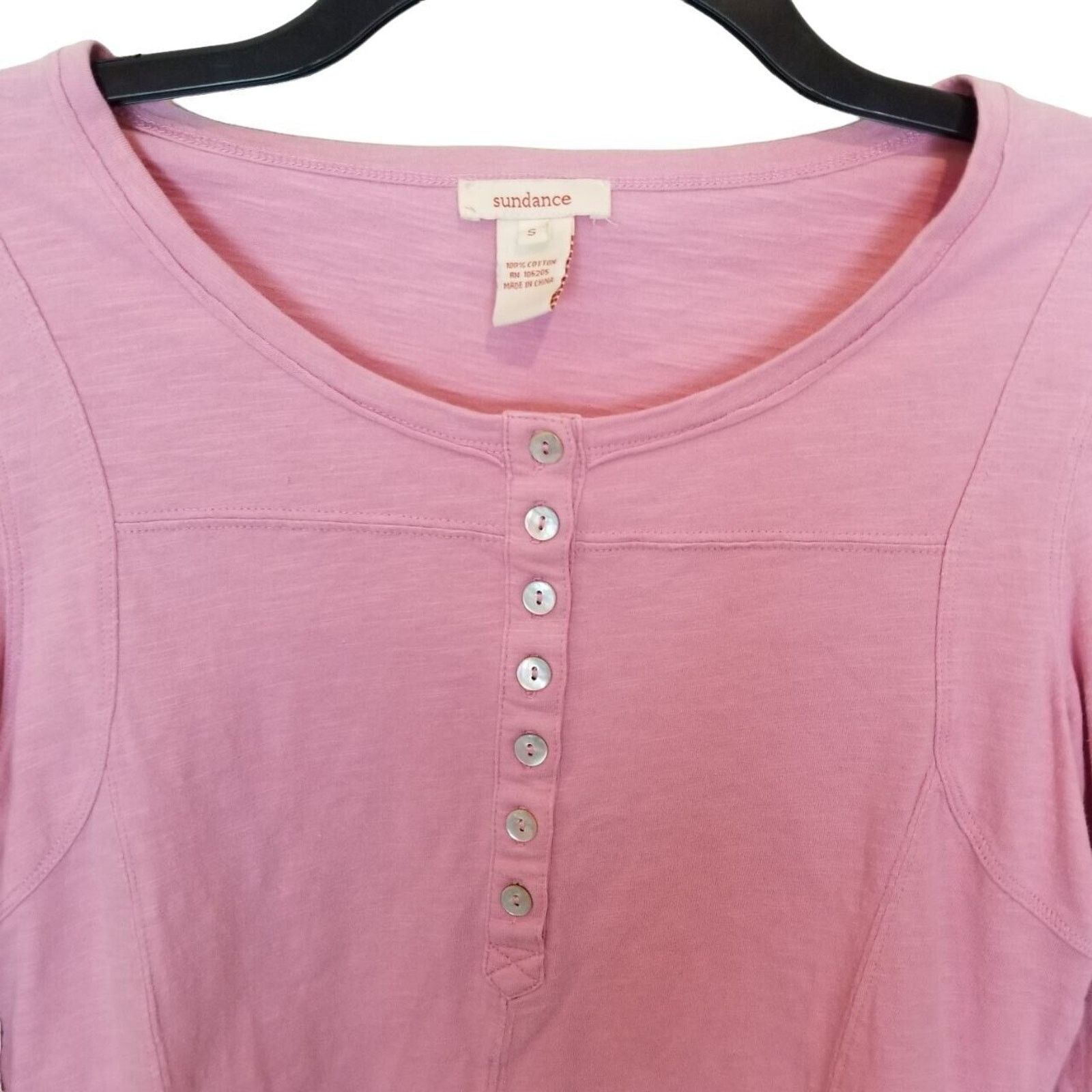 Sundry Sundance Womens Henley Size S Casual Layering Cotton Pink Size S / US 4 / IT 40 - 2 Thumbnail