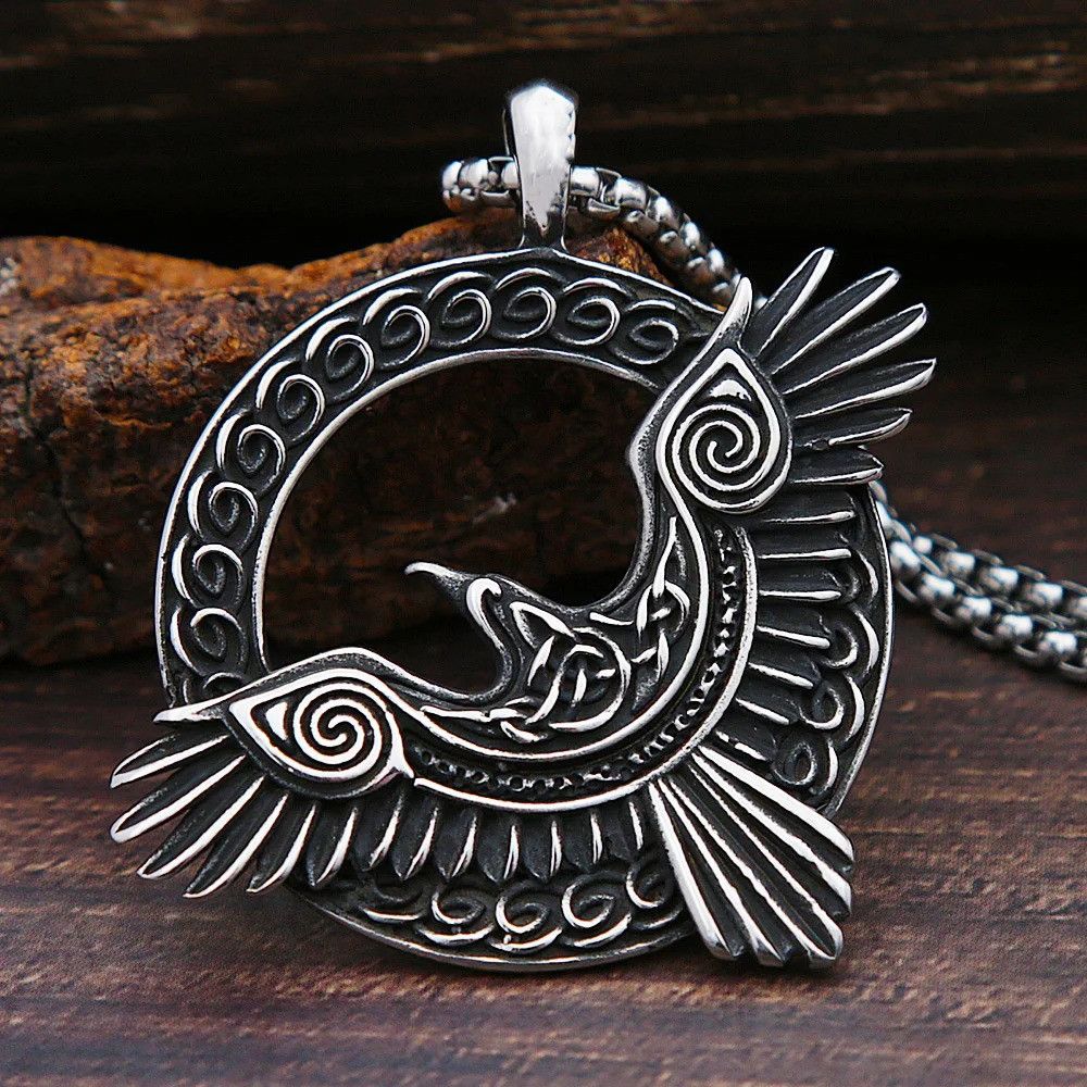 Other Vintage Nordic Raven Pendant Necklace Size ONE SIZE - 1 Thumbnail