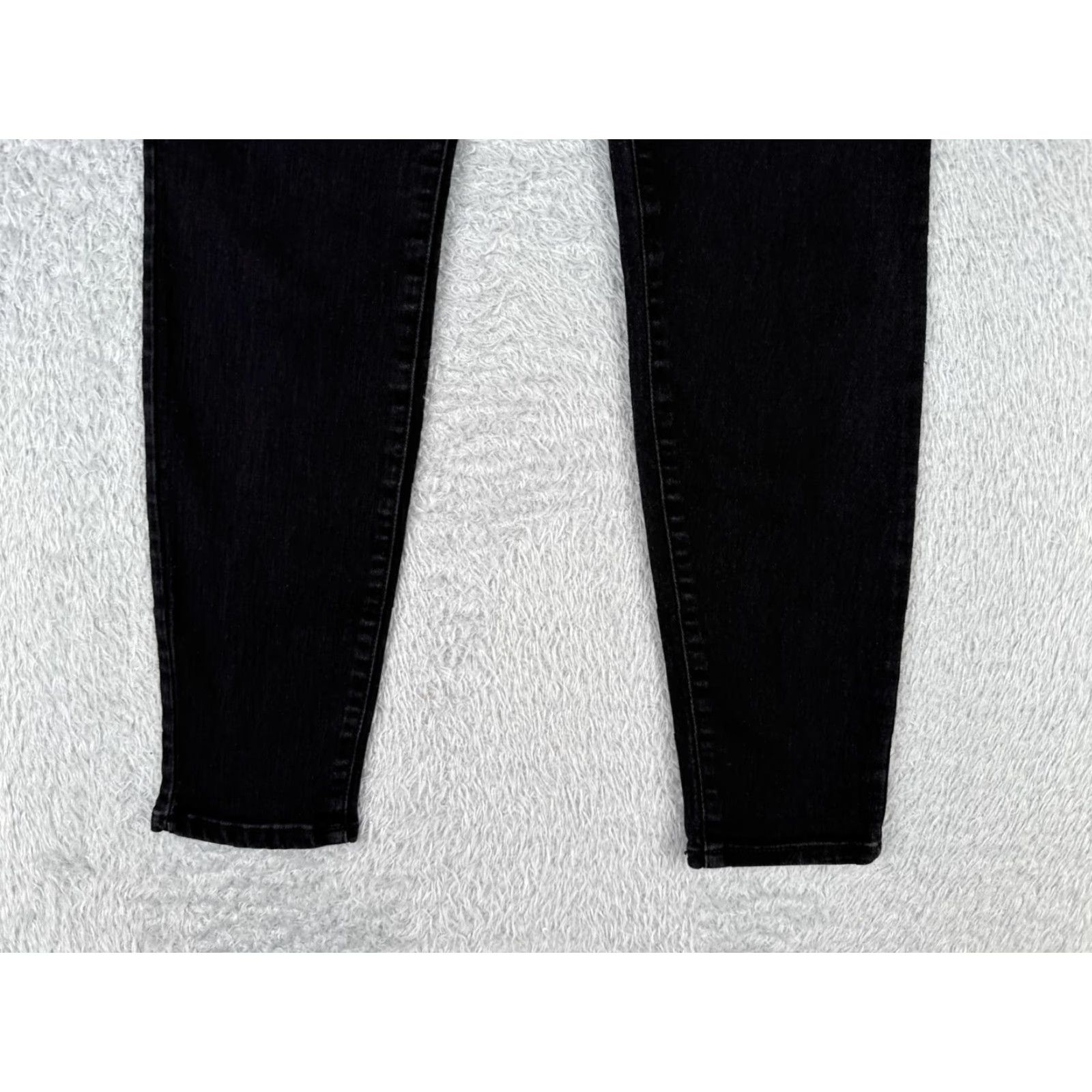Vintage D. Jeans Women Jeans Black 8 Mid Rise Skinny Denim 28x27 5-Pocket Rhinestone Distressed Cotton Regular Size 30" / US 8 / IT 44 - 2 Thumbnail